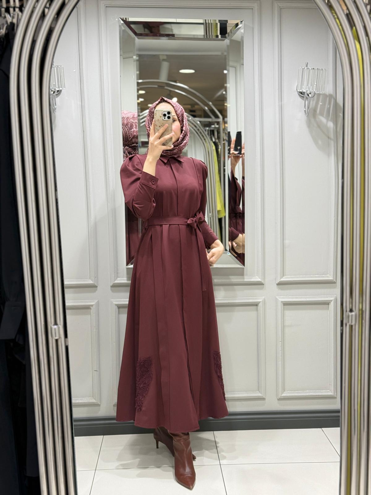 QUPRA ELBİSE - BORDO