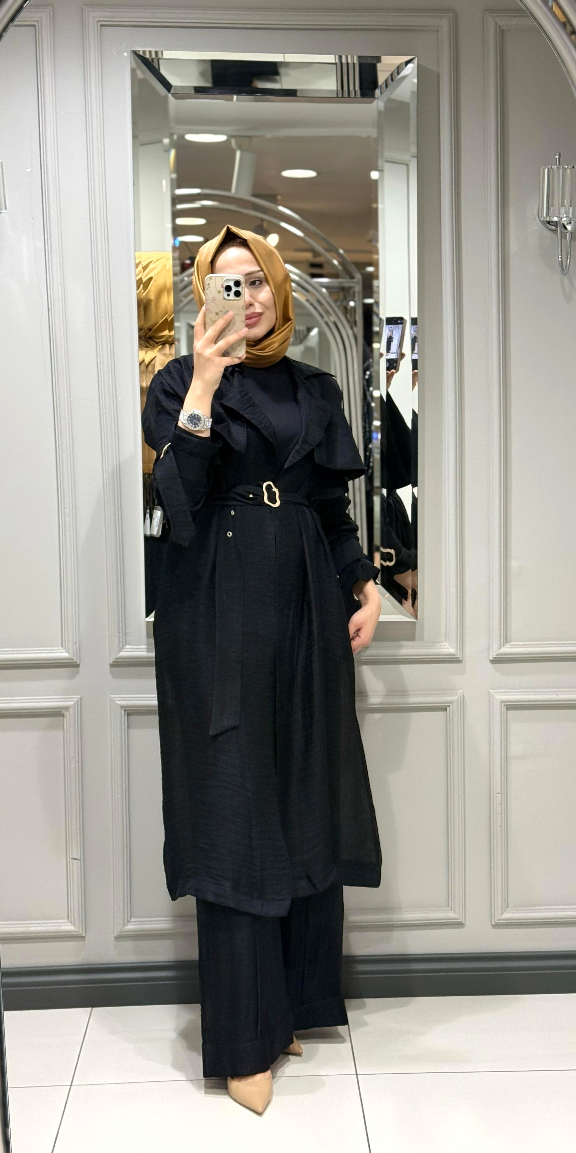 VUU TRENCHCOAT PANT TAKIM SİYAH