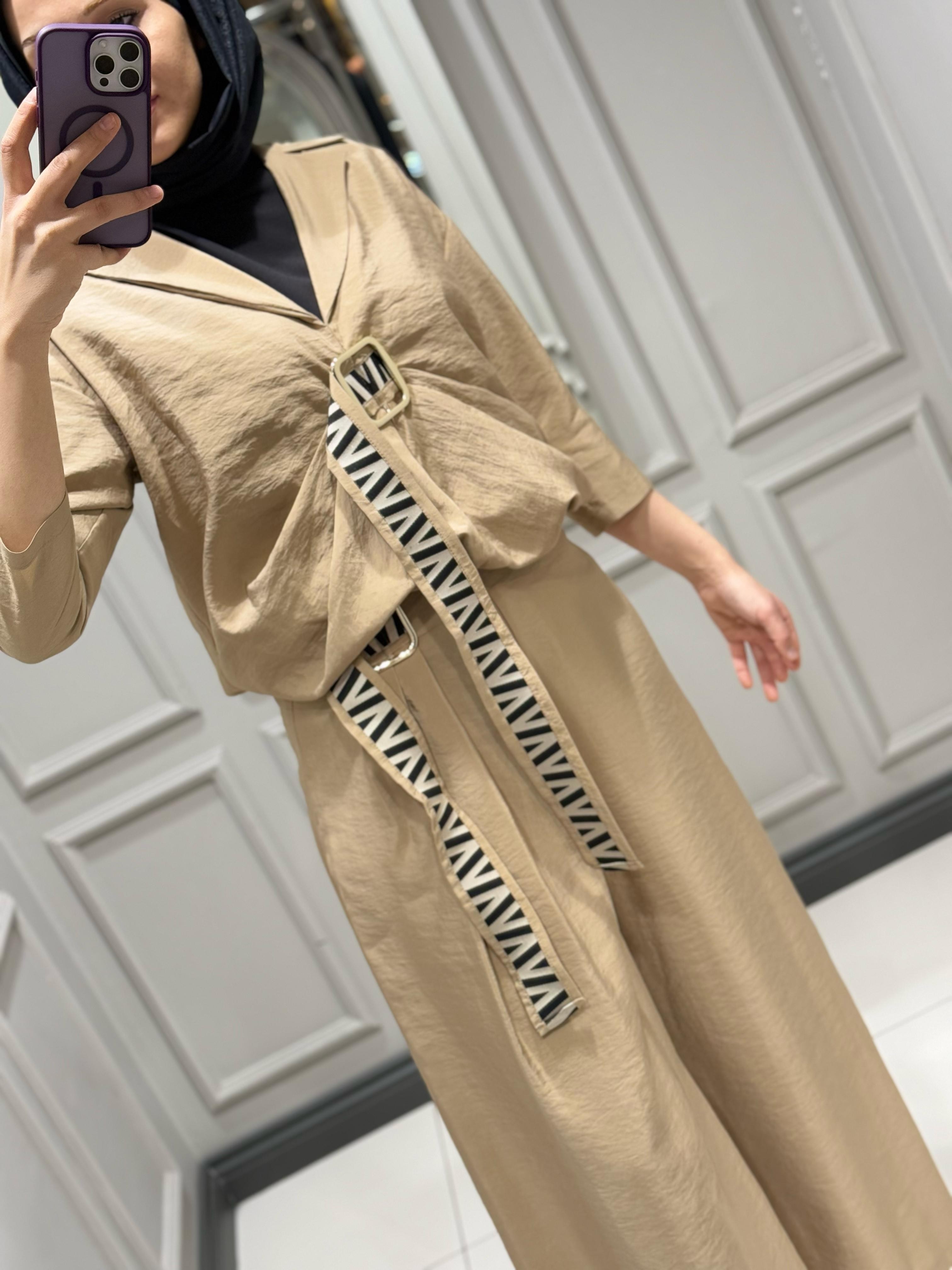 MIARTE BLUZ PANTOLON TAKIM CAMEL