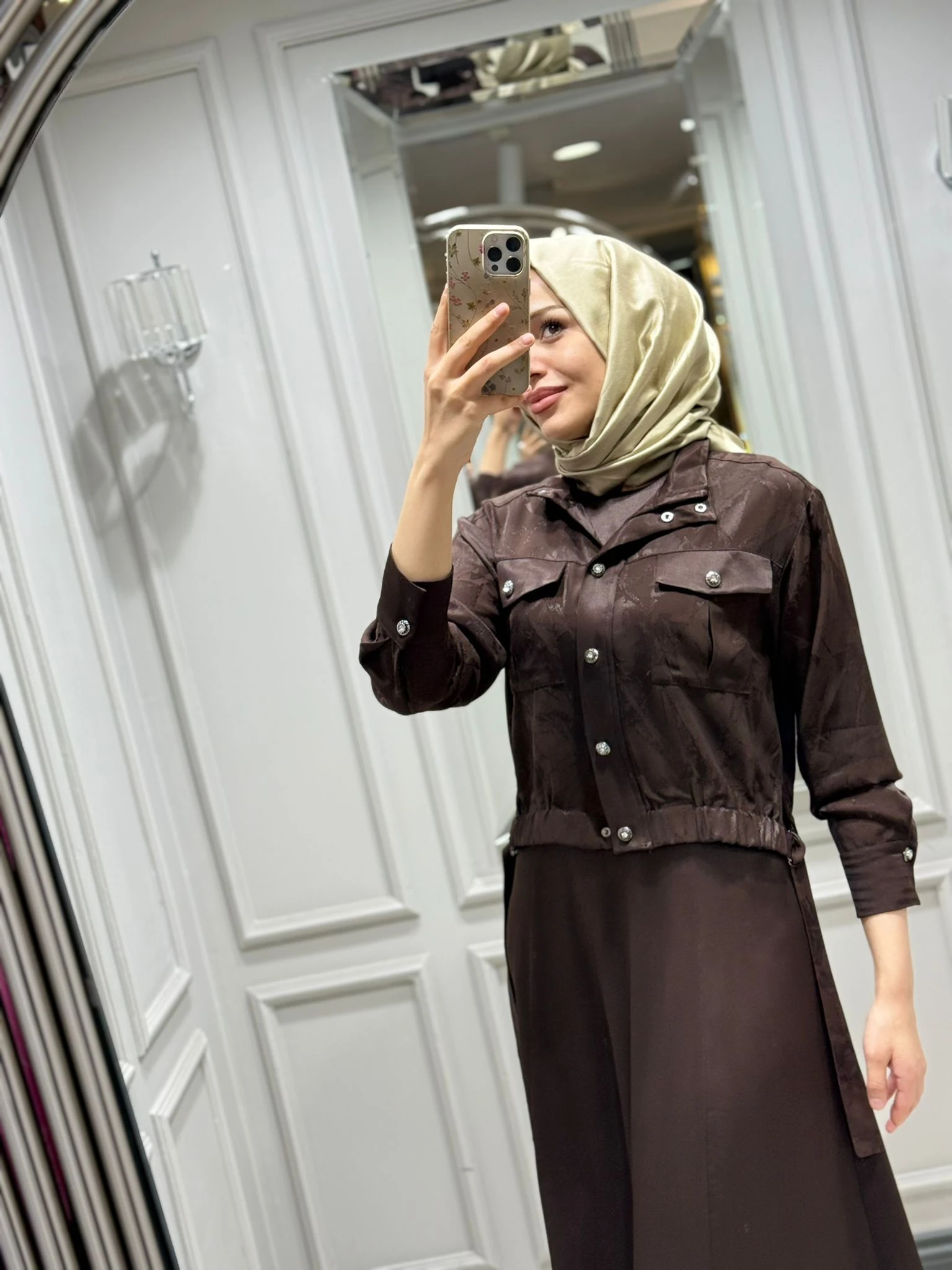 MY312ÇIT ÇIT DETAYLI ELBİSE - KAHVE