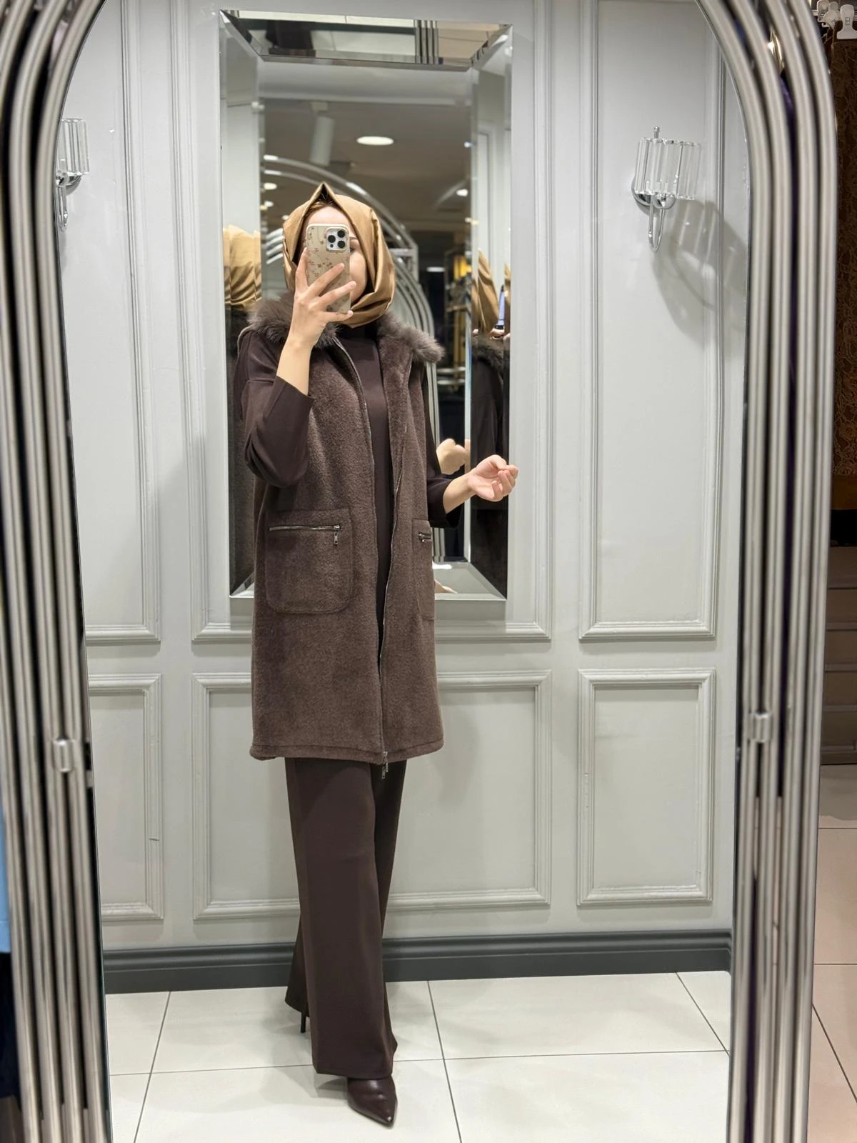 TIĞ TRİKO FERMUARLI YELEK - KAHVE