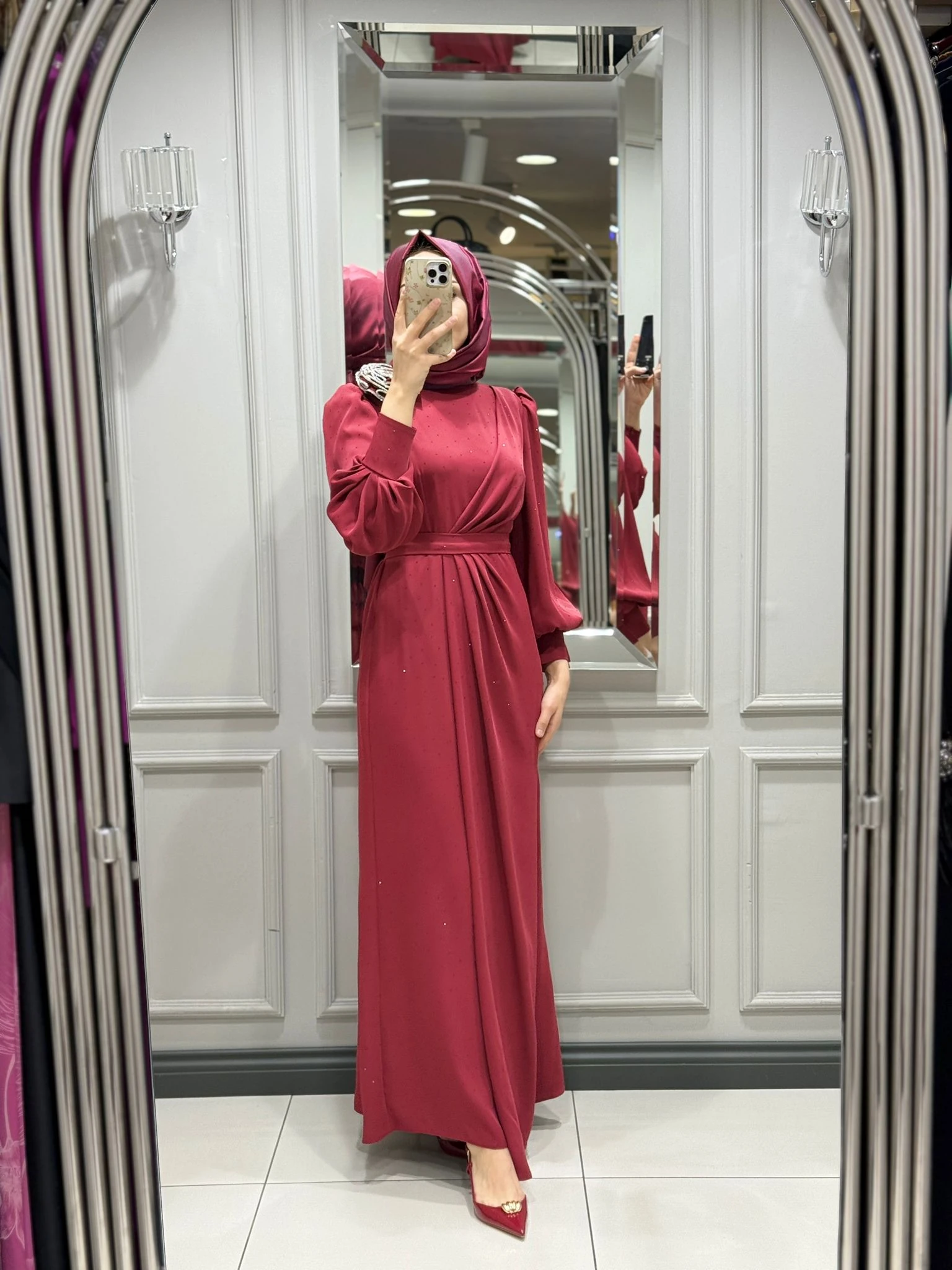 MATEX ELBİSE - BORDO