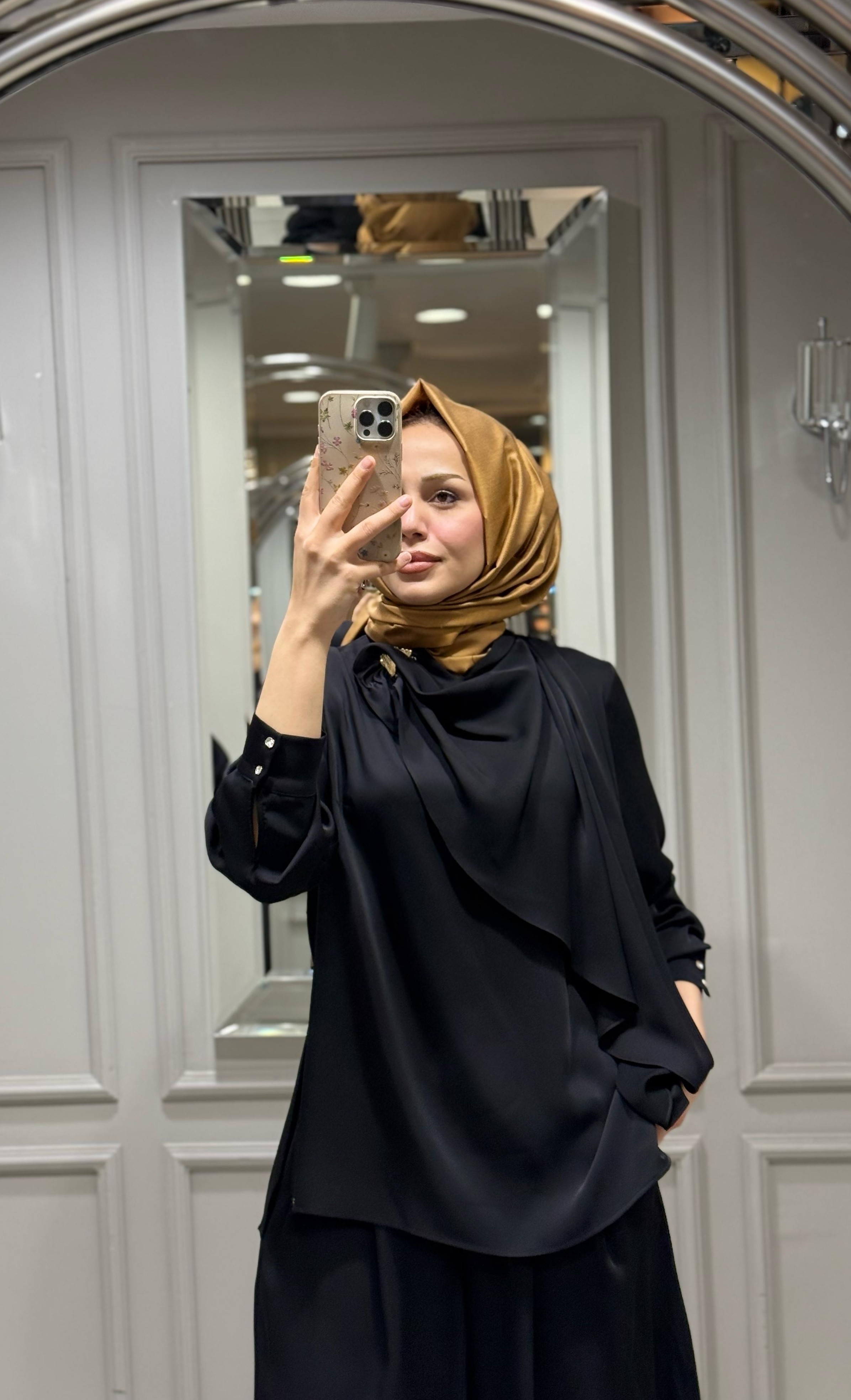 SENNA LENORA BLUZ PANTOLON TAKIM SİYAH