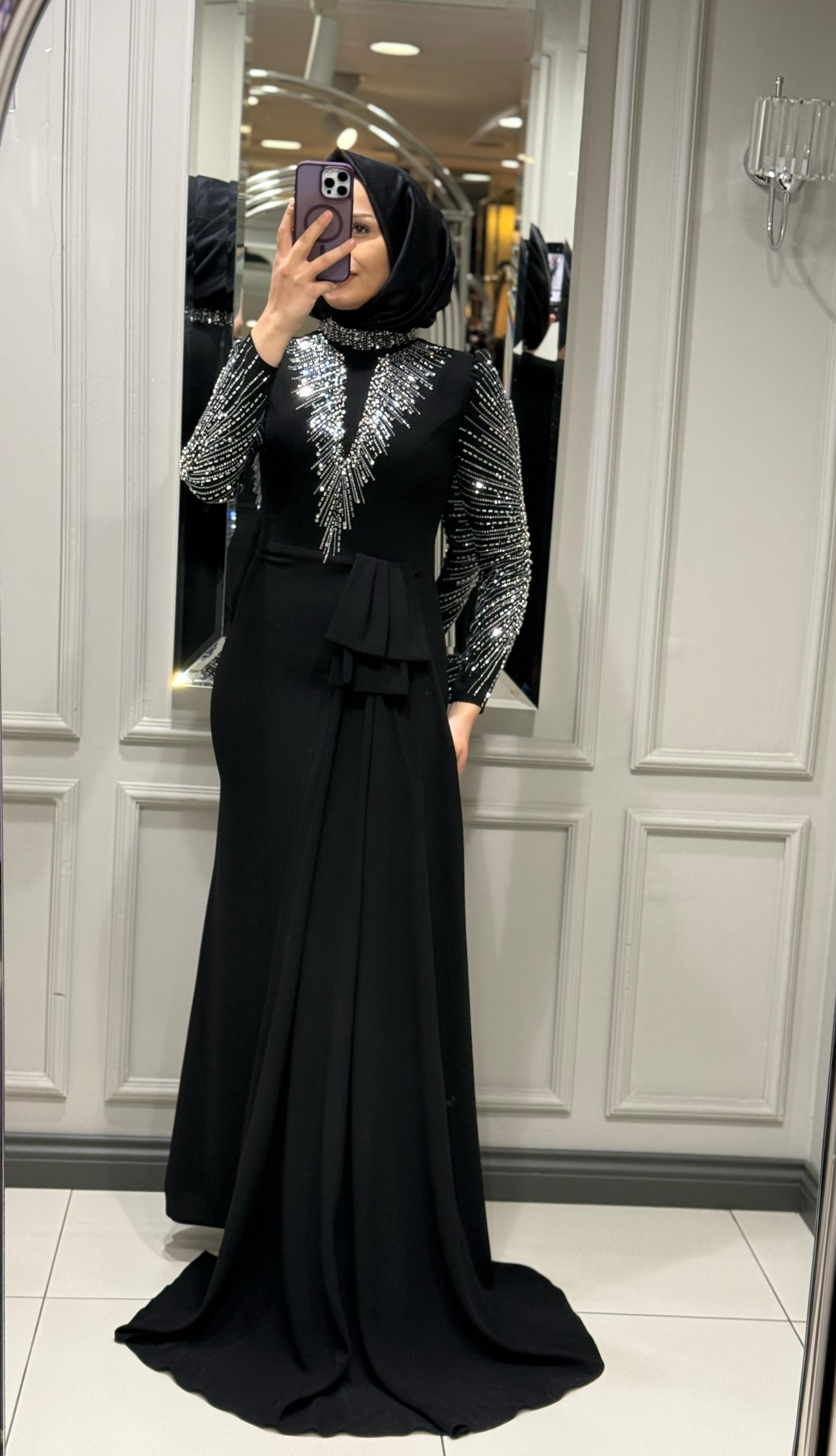 FASHION NIGHT SENTI ABİYE ELBİSE - SİYAH