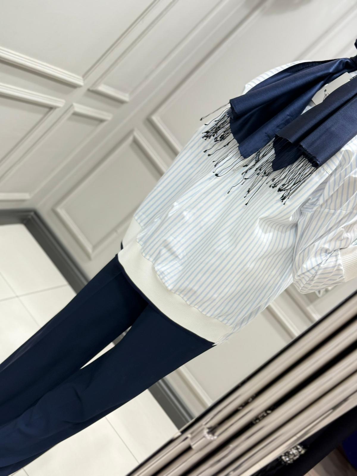 TIĞ TRİKO ÇİZGİLİ POPLİN GÖMLEK