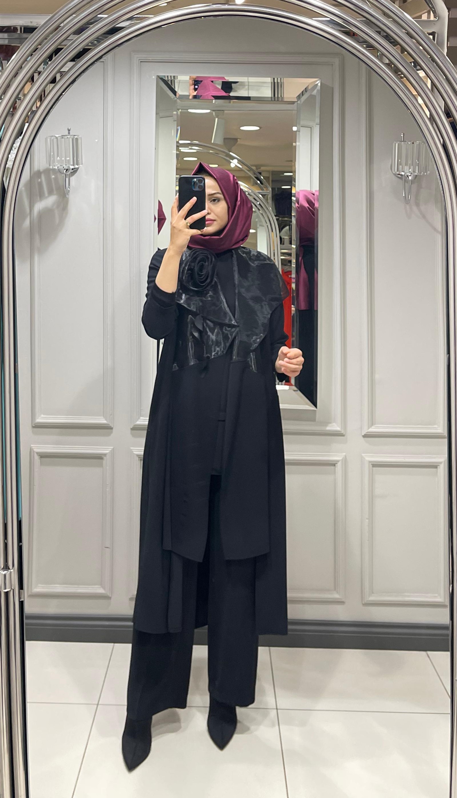 TDEE GARNİLİ KAFTAN - SİYAH