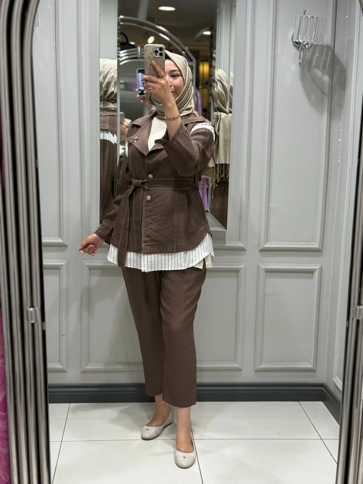 MY312 DİKİŞ DETAYLI TAKIM - KAHVE