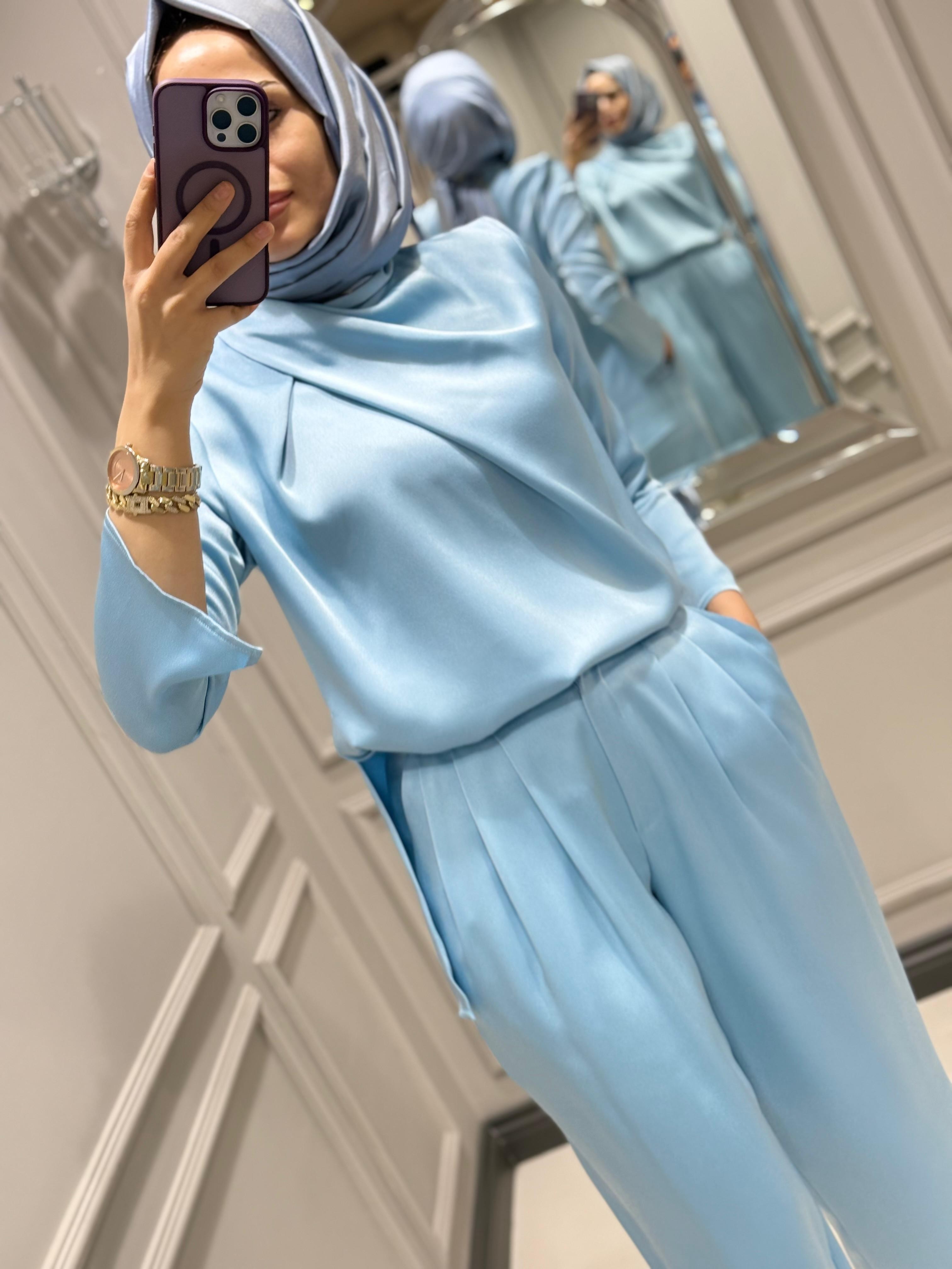 SENNA CRİSTALLE BLUZ PANTOLON TAKIM YEŞİL