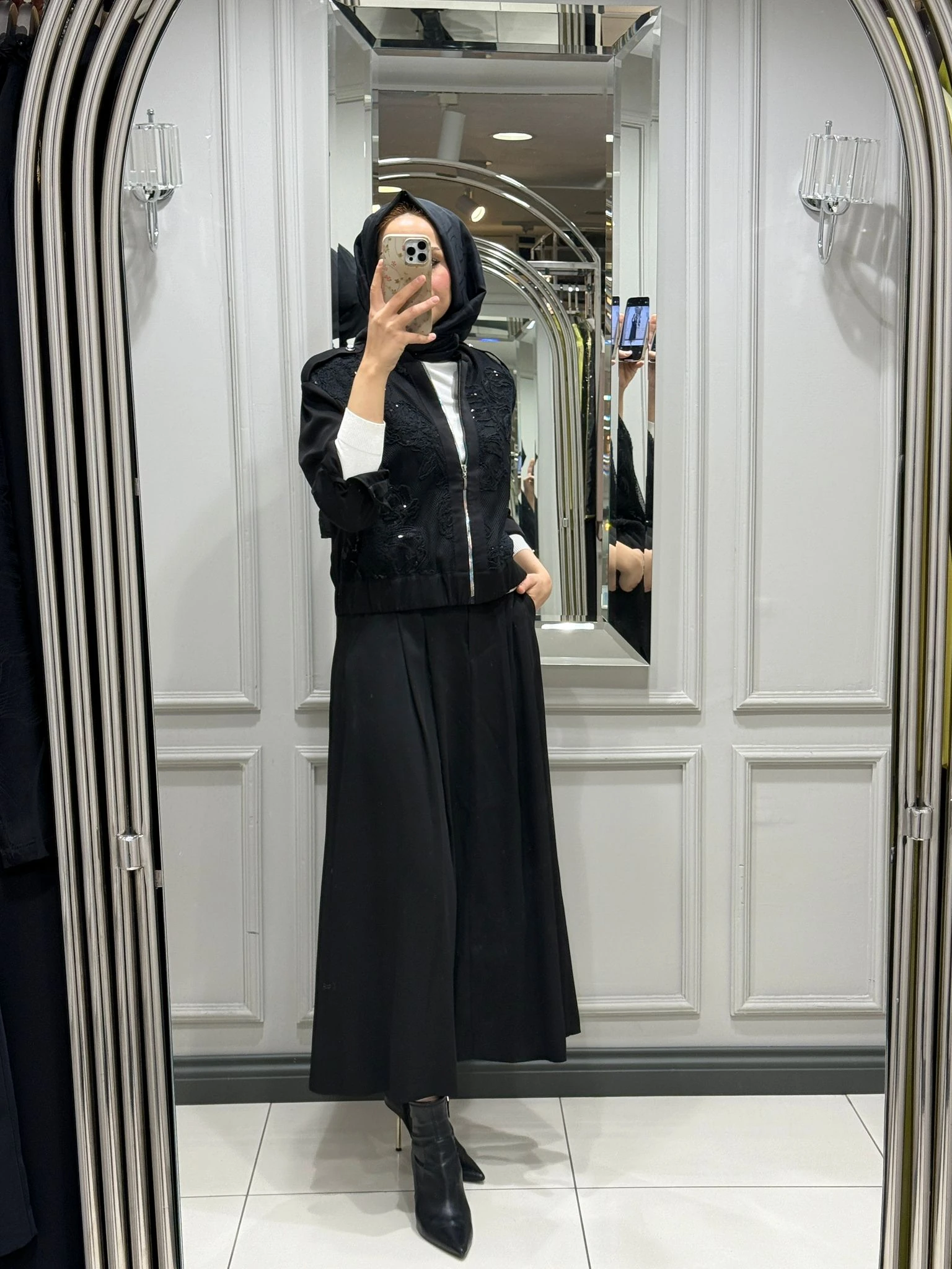 MY312 DANTELLİ FERMUARLI TAKIM - SİYAH