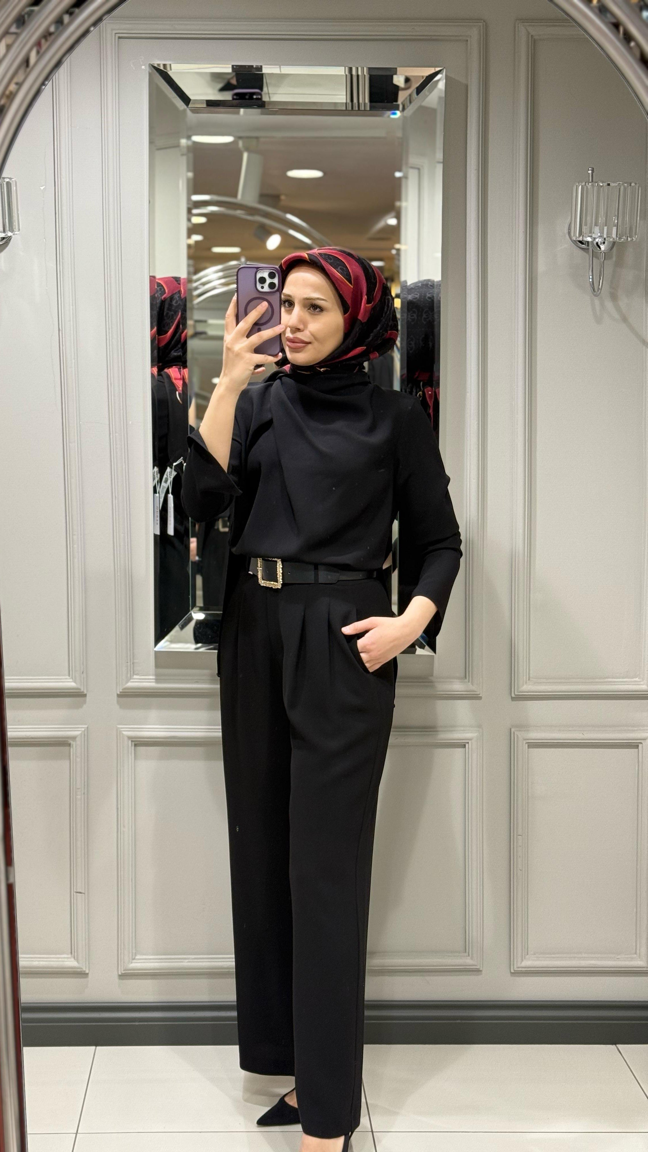 SENNA QUARTZ BLUZ PANTOLON TAKIM SİYAH