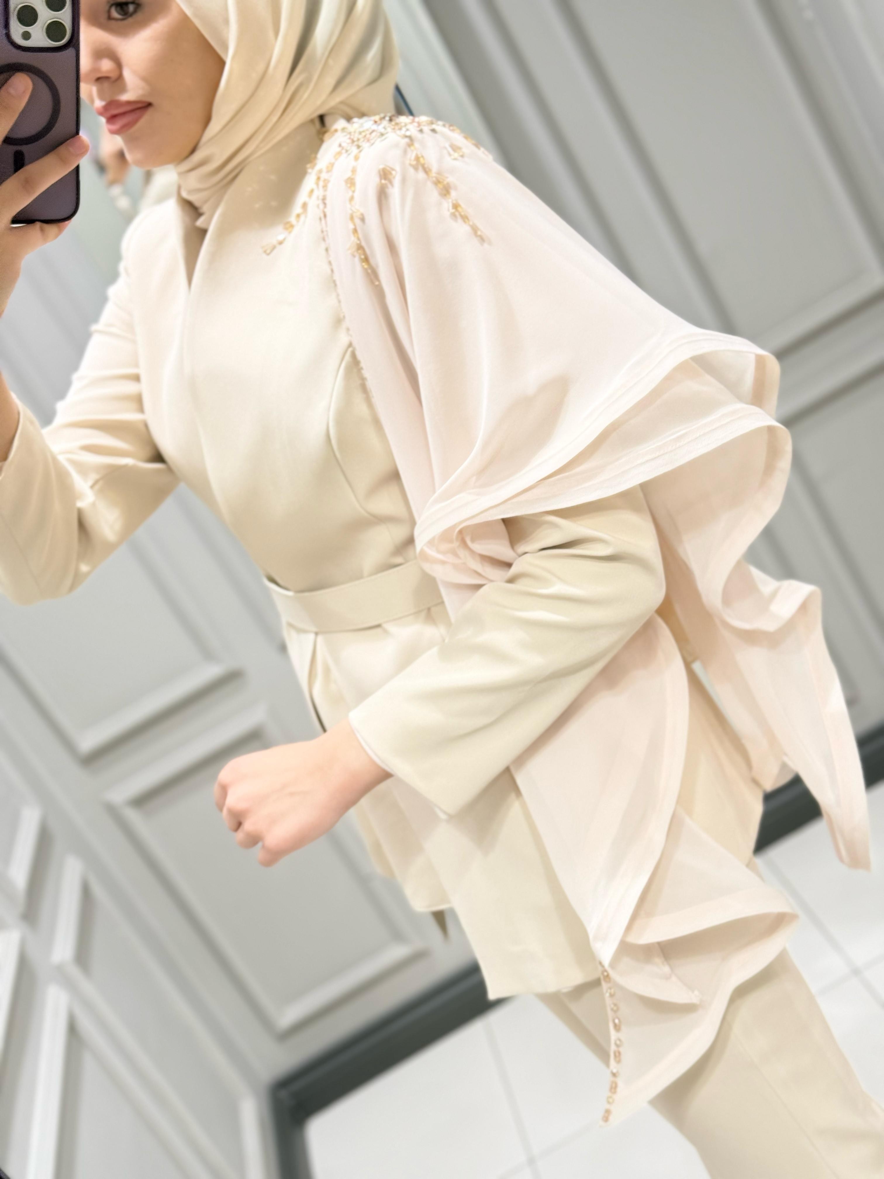 WHITE CORNER CEKET PANT ABİYE TAKIM