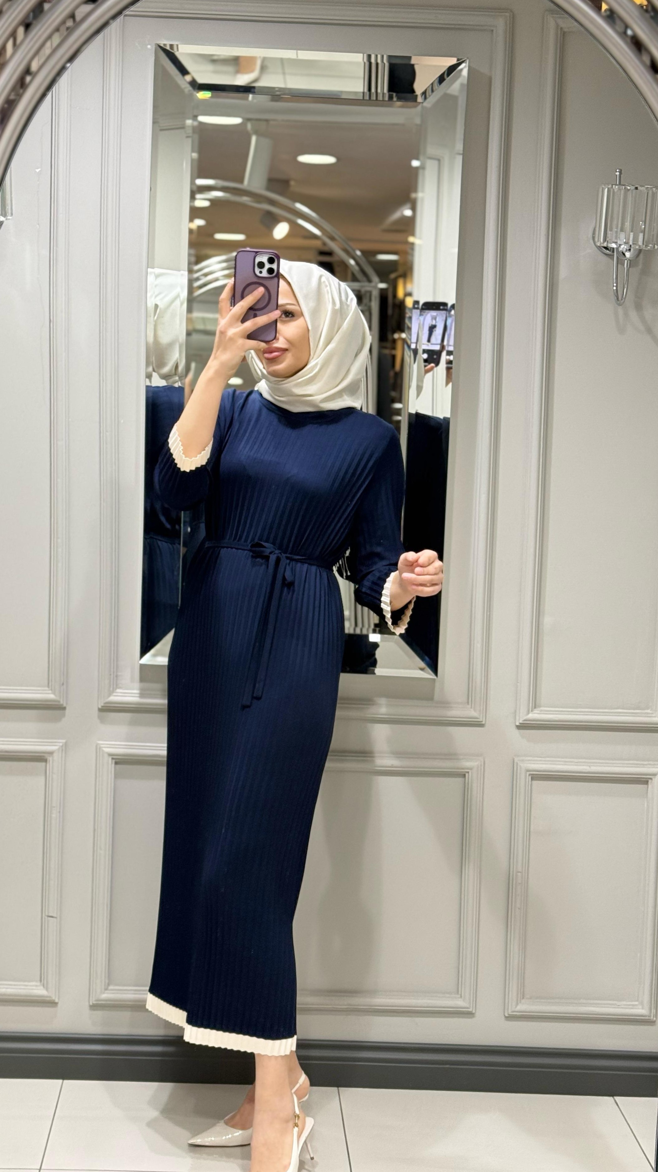MY312 PLISELI ELBISE - LACİ