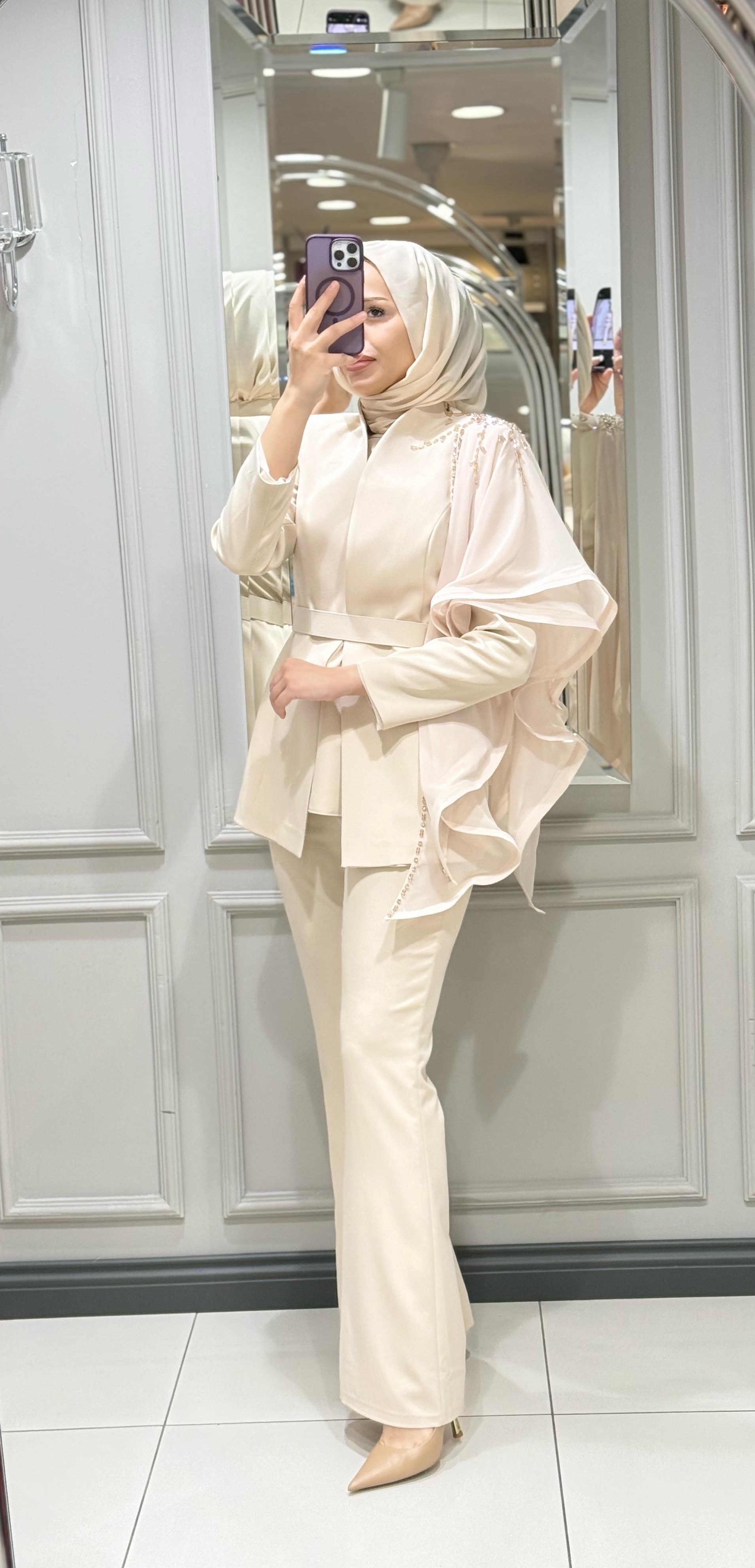 WHITE CORNER CEKET PANT ABİYE TAKIM