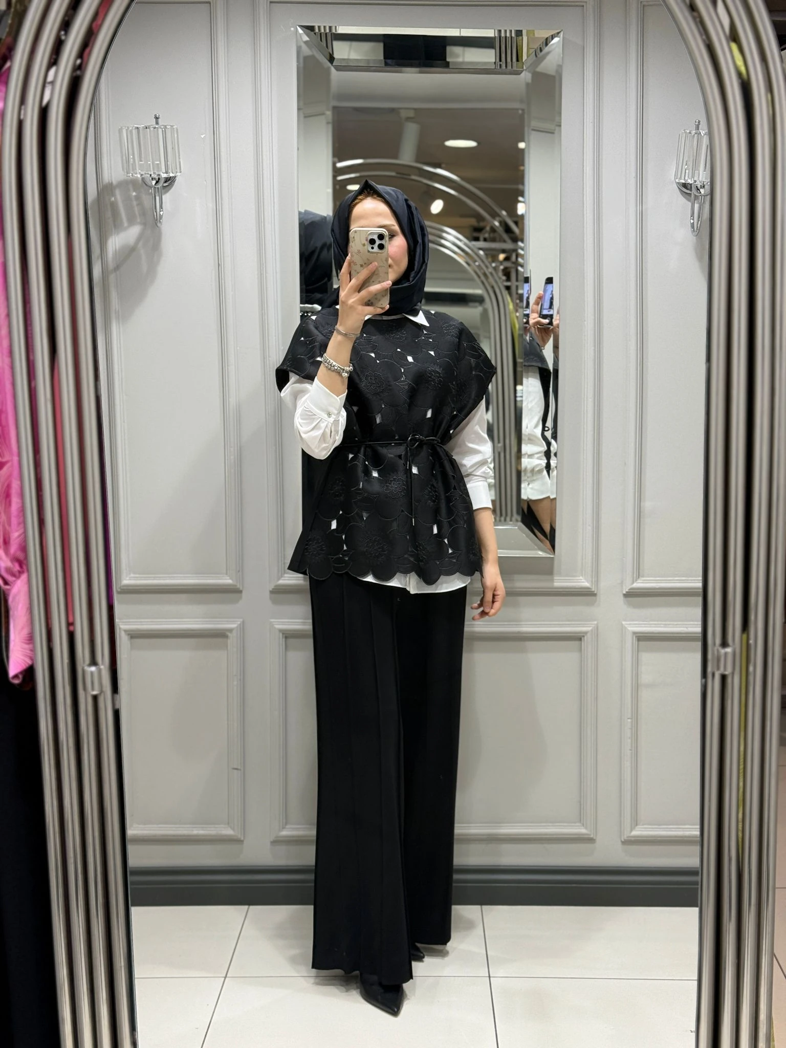 MY312 GÖMLEK SÜVETER TAKIM - EKRU-SİYAH