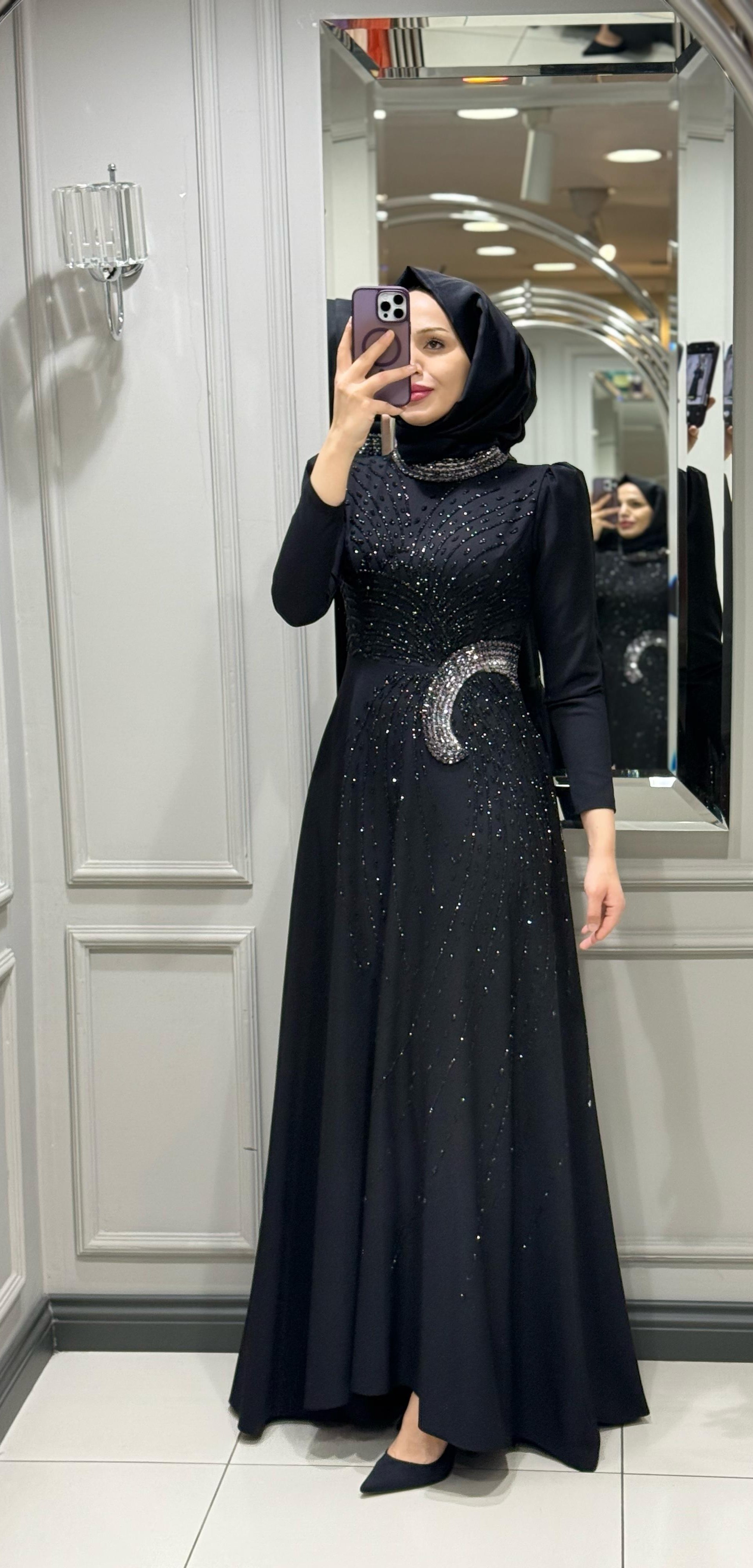 FERİHA GECE ABİYE - SİYAH
