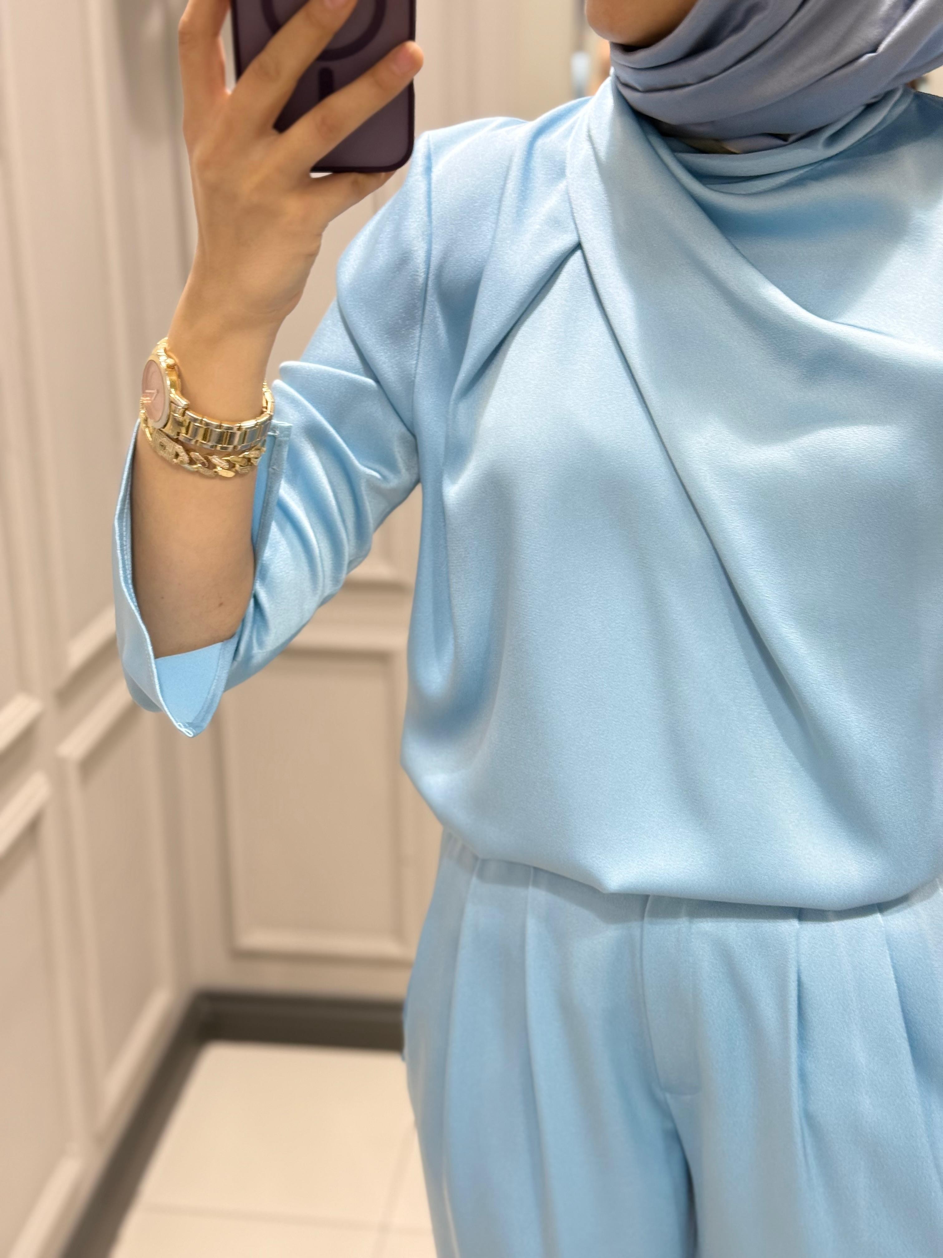 SENNA CRİSTALLE BLUZ PANTOLON TAKIM YEŞİL