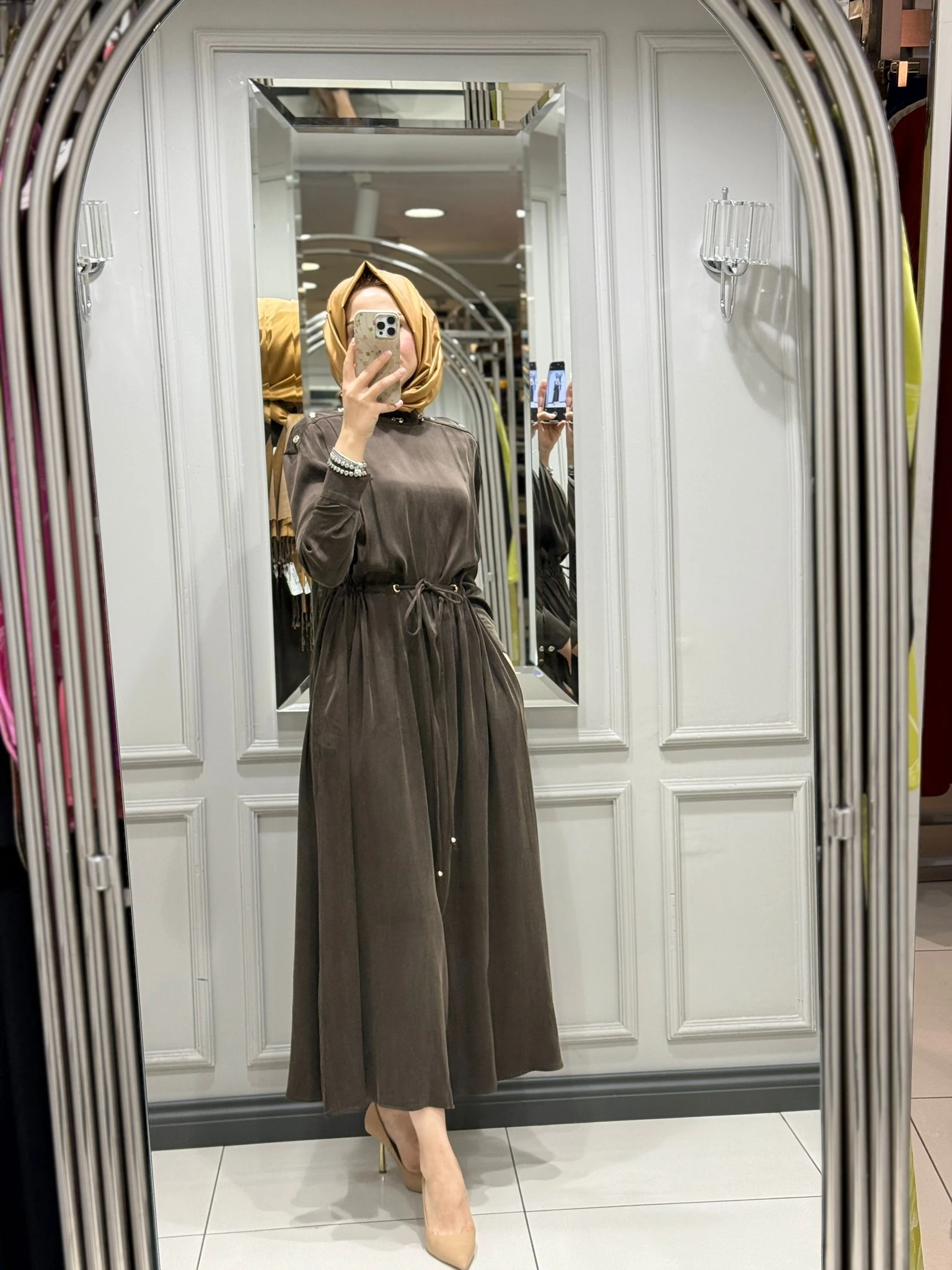 CLANDE ELBISE - KAHVE