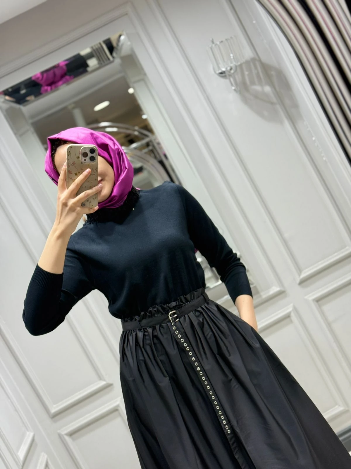 TIĞ TRİKO PARAŞÜT ETEKLİ ELBİSE