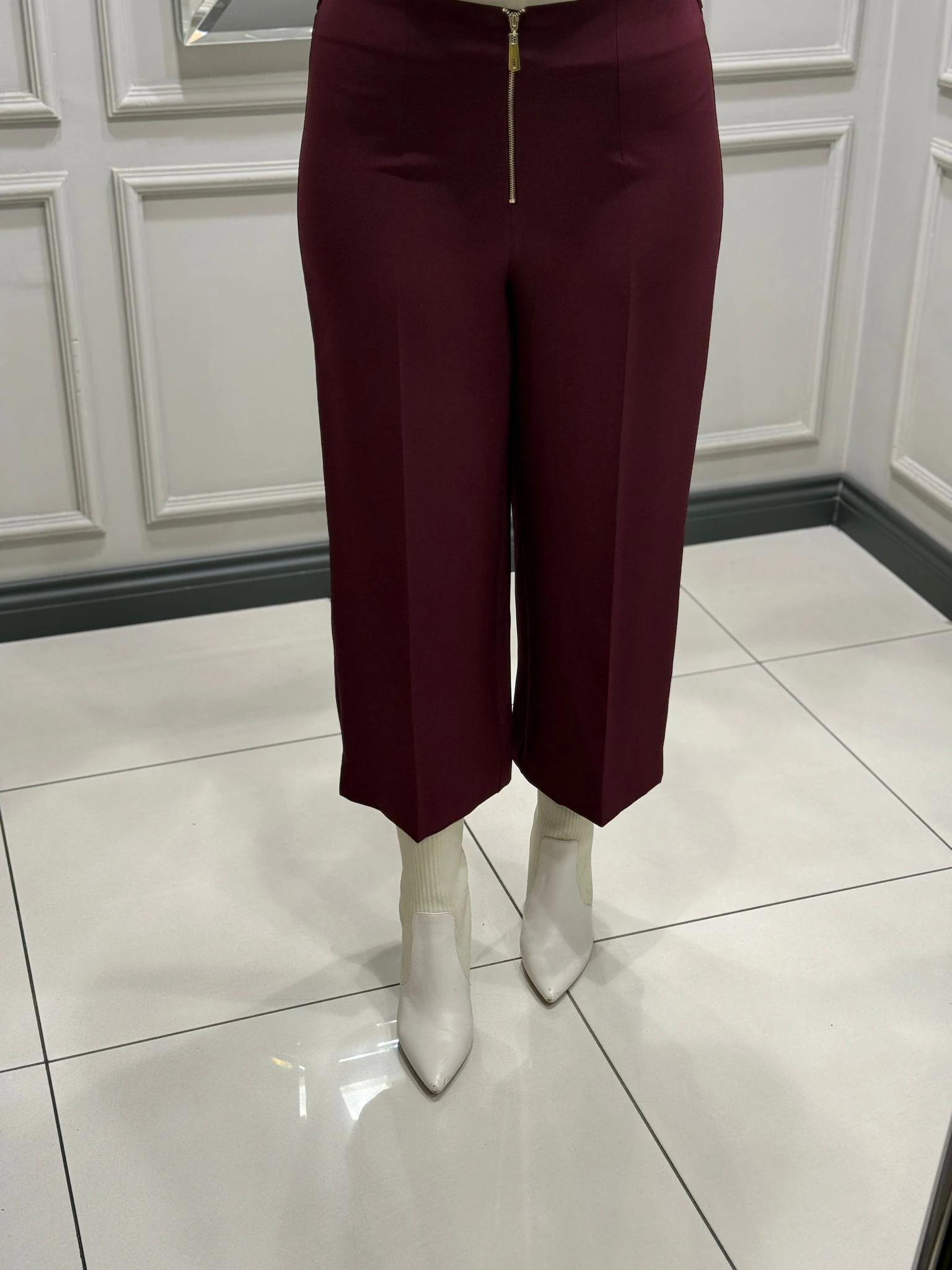 SENTEZ QUEEN GENİŞ PAÇA PANTOLON - BORDO