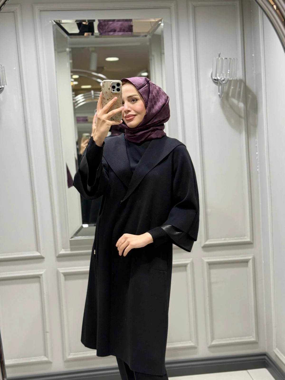 DALİDA DERİ DETAYLI HIRKA