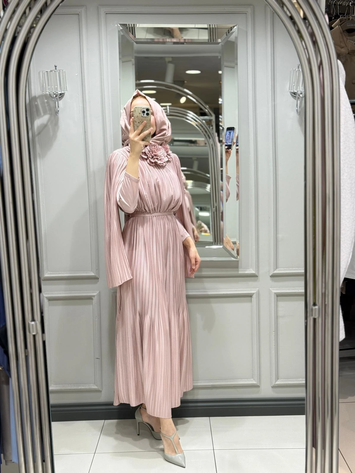 SENNA TAMİA ABIYE ELBISE - PUDRA