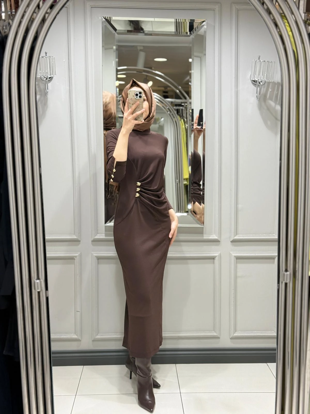 SCL ŞIK ELBİSE - KAHVE