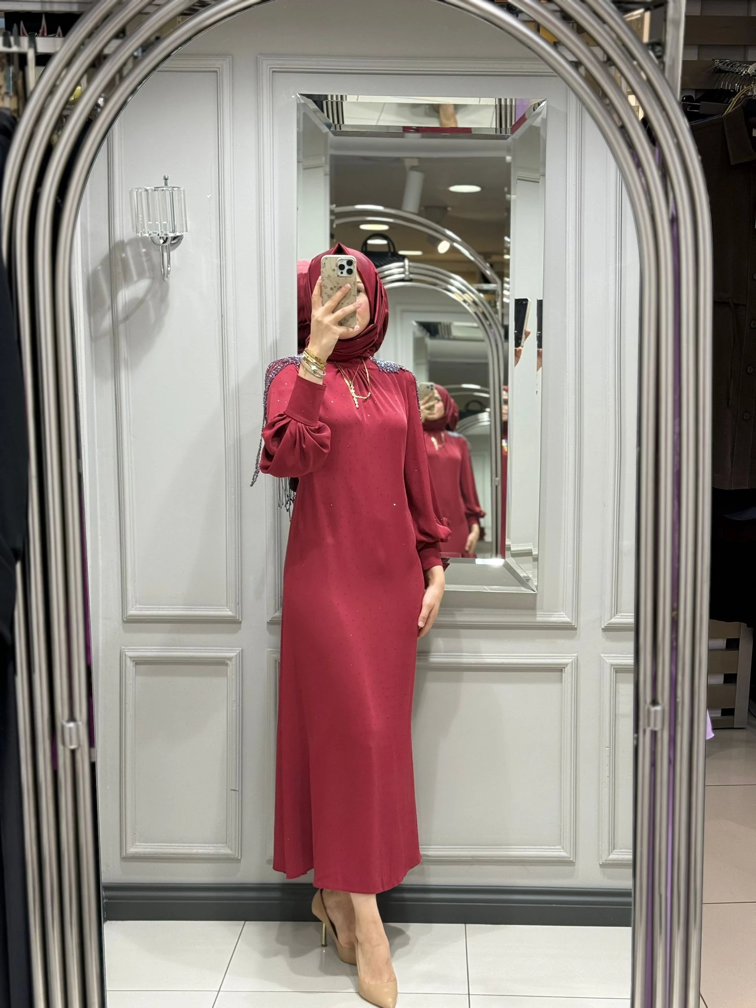 MATEX ELBİSE - BORDO