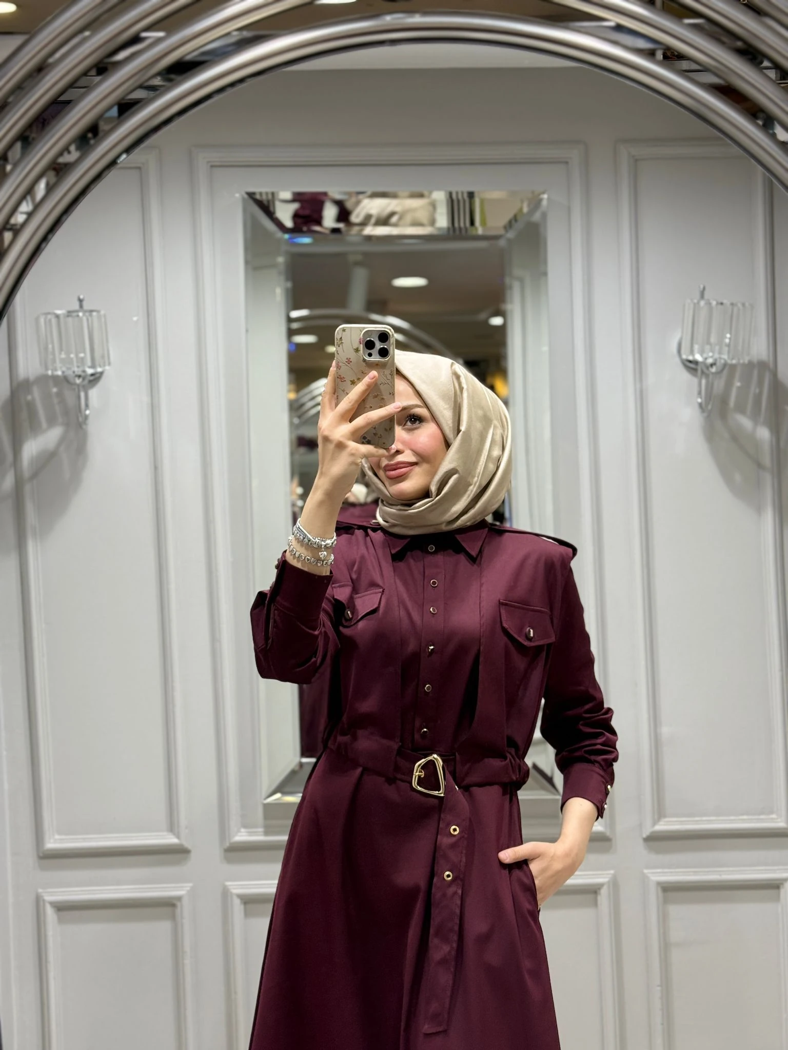 CLANDE ELBISE - BORDO