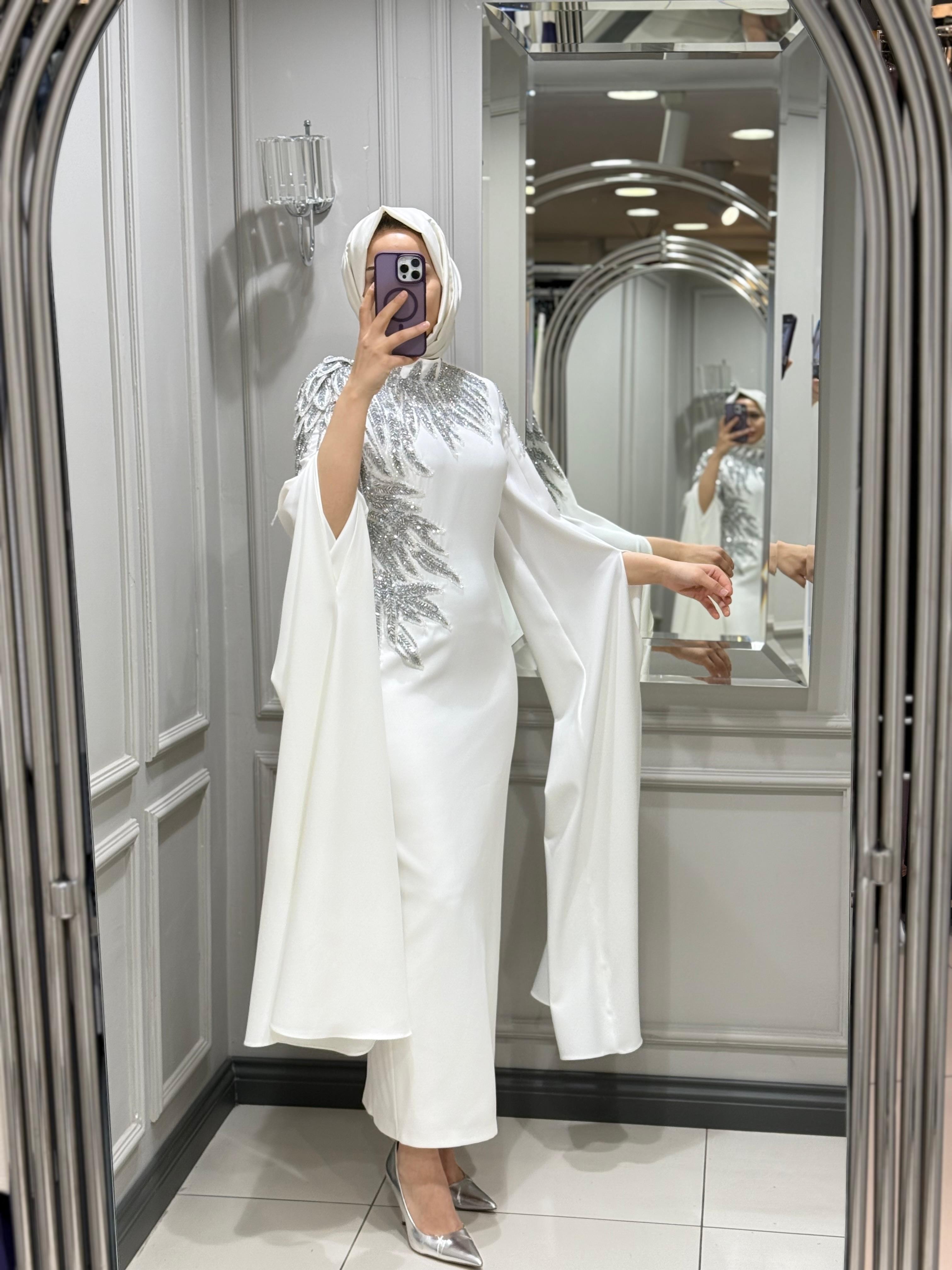 WHITE CORNER ELBİSE - EKRUGRİ