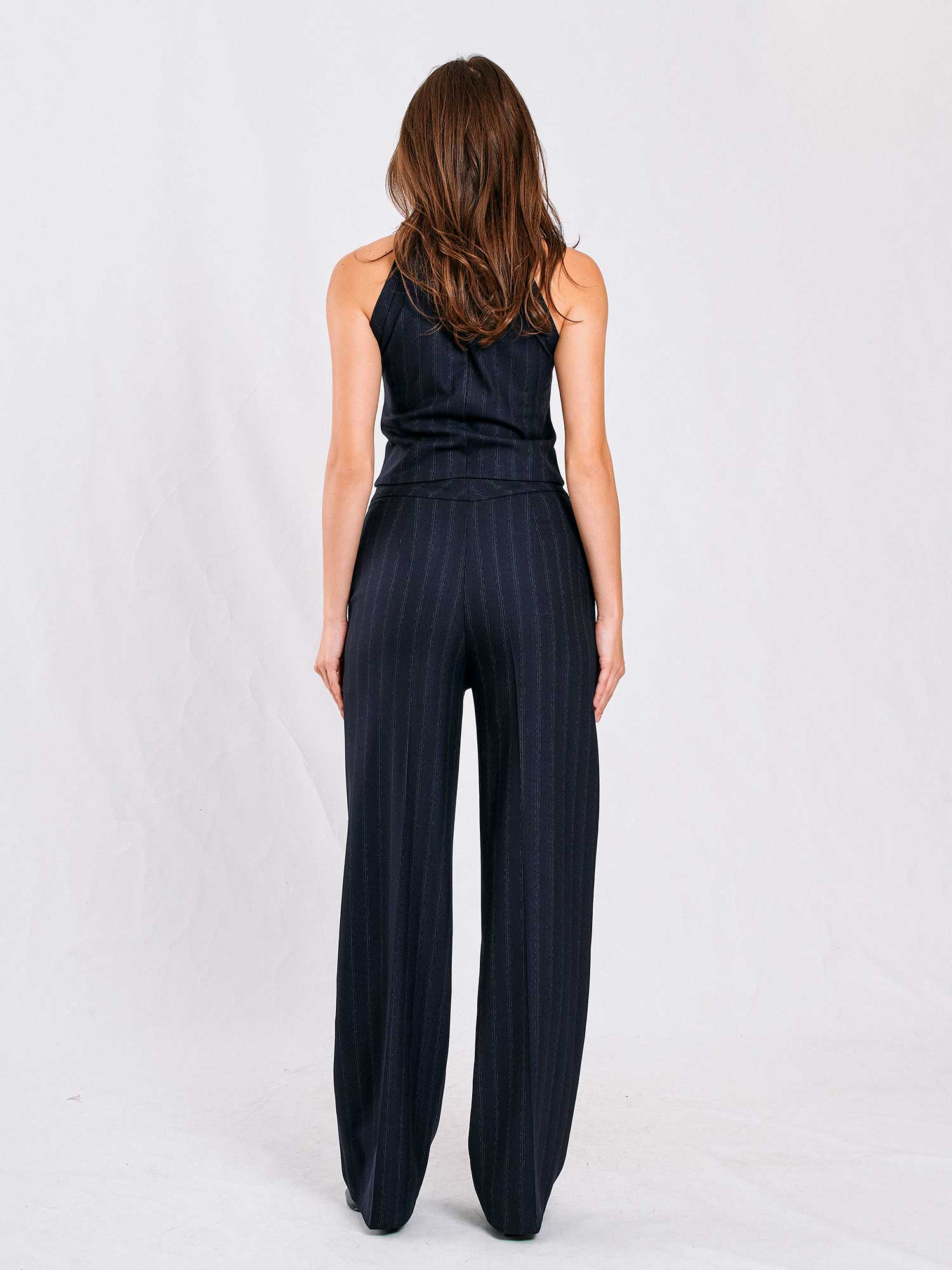 031581 Çizgili Yandan Cepli Pantolon