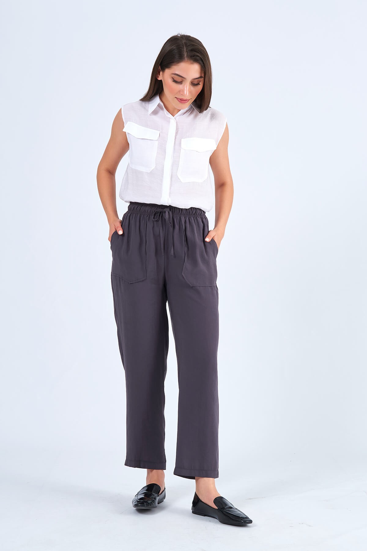 031460 BEL LASTİKLİ HAVUÇ PANTOLON