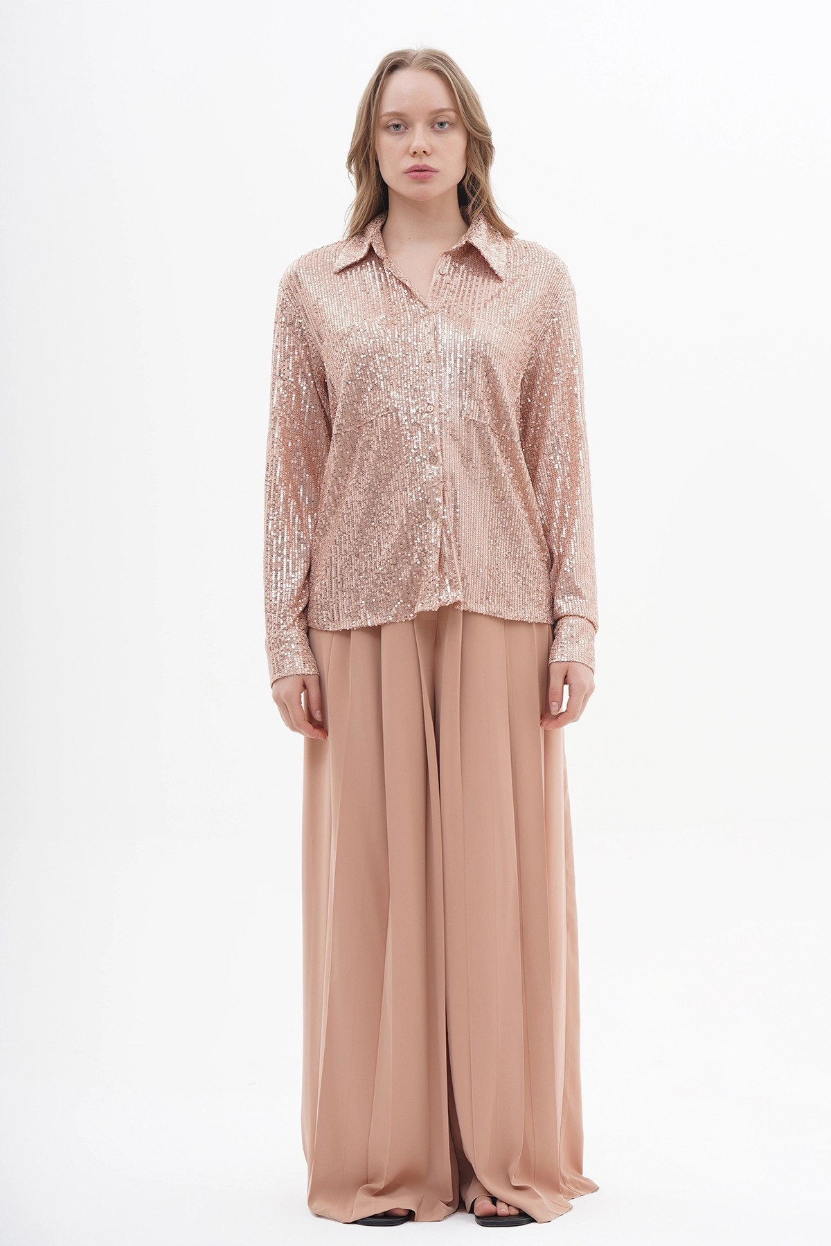 080425 Chemise à paillettes à double poche