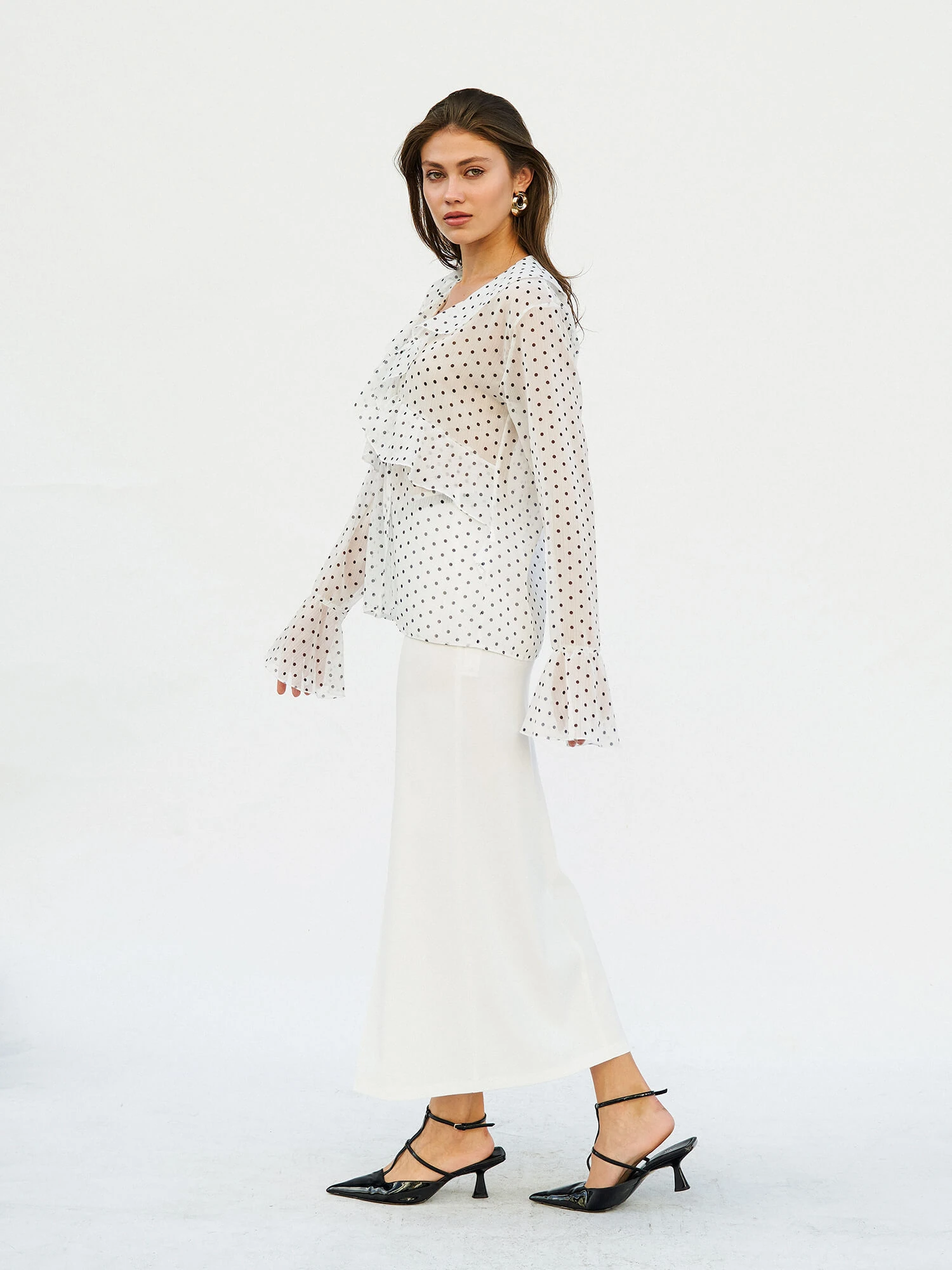 071732 BLOUSE WITH FLOUNCED SLEEVE