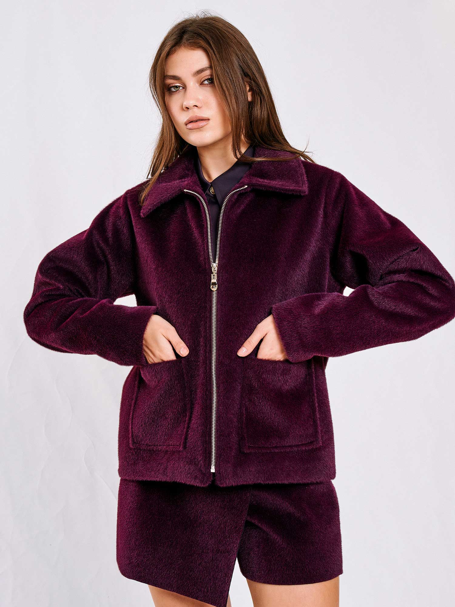 160828 Fermuarlı Erkek Yaka Ceket