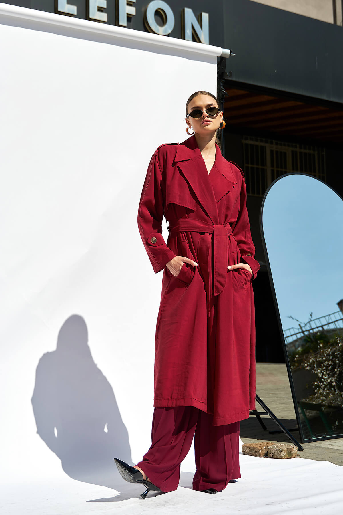 250420 OMUZ APOLETLİ ASTARSIZ  TRENÇKOT