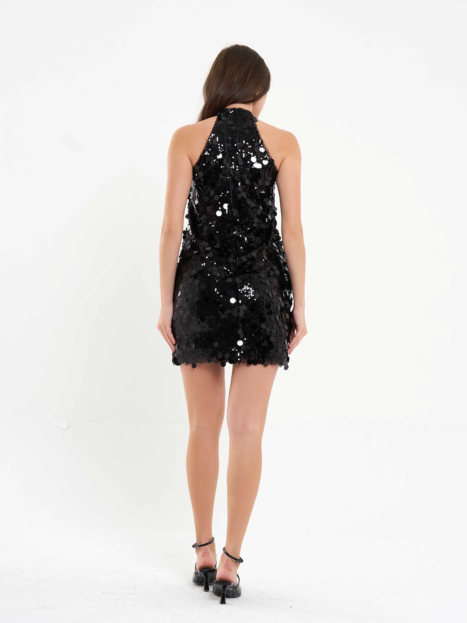 111653 Pullu Payet Mini Elbise