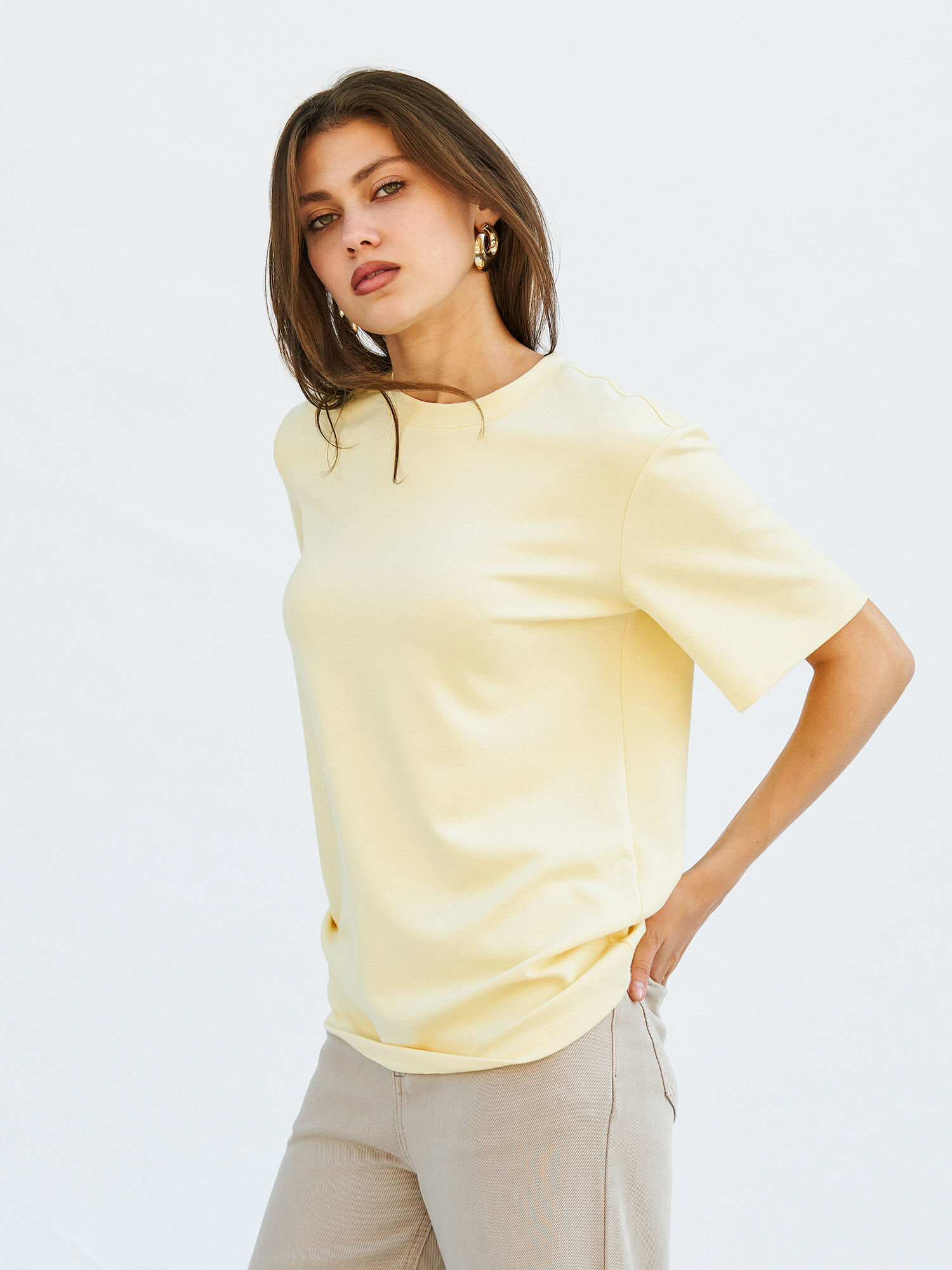 050642 BİSİKLET YAKALI OVERSİZE TSHIRT