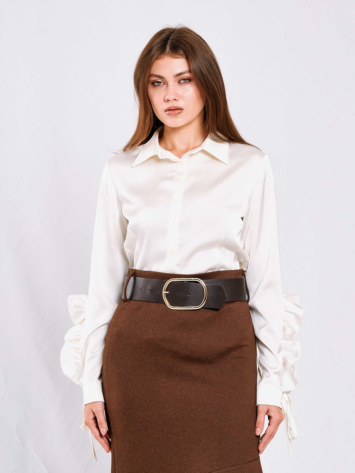 080706 Shirt with Flounce Sleeves