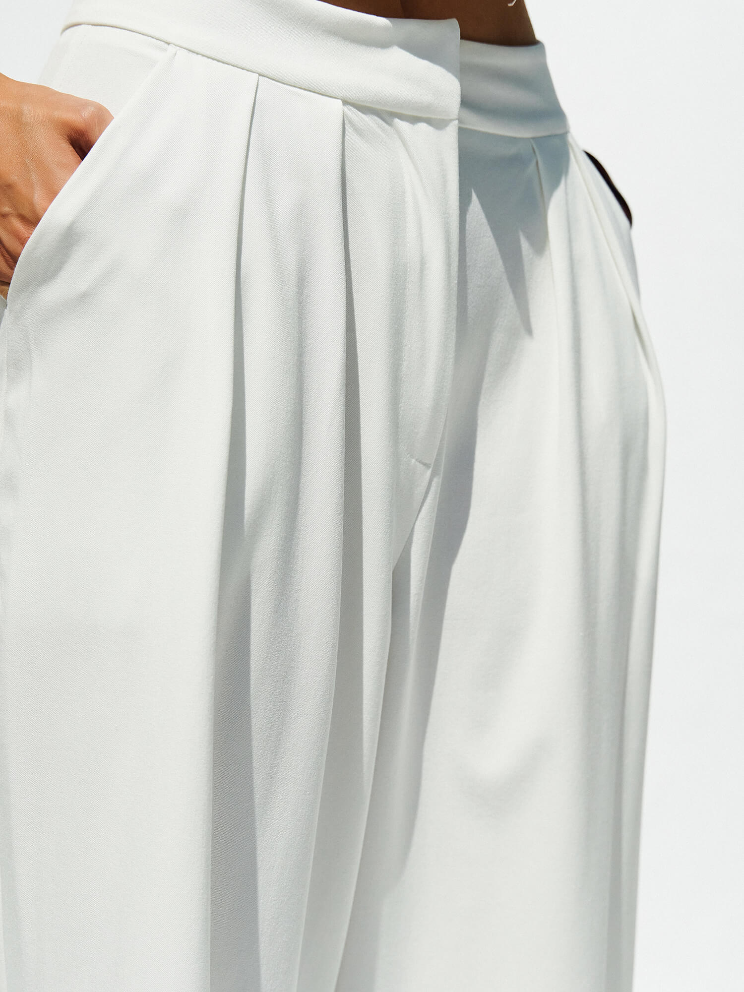 031574 Çift Pileli Palazzo Pantolon