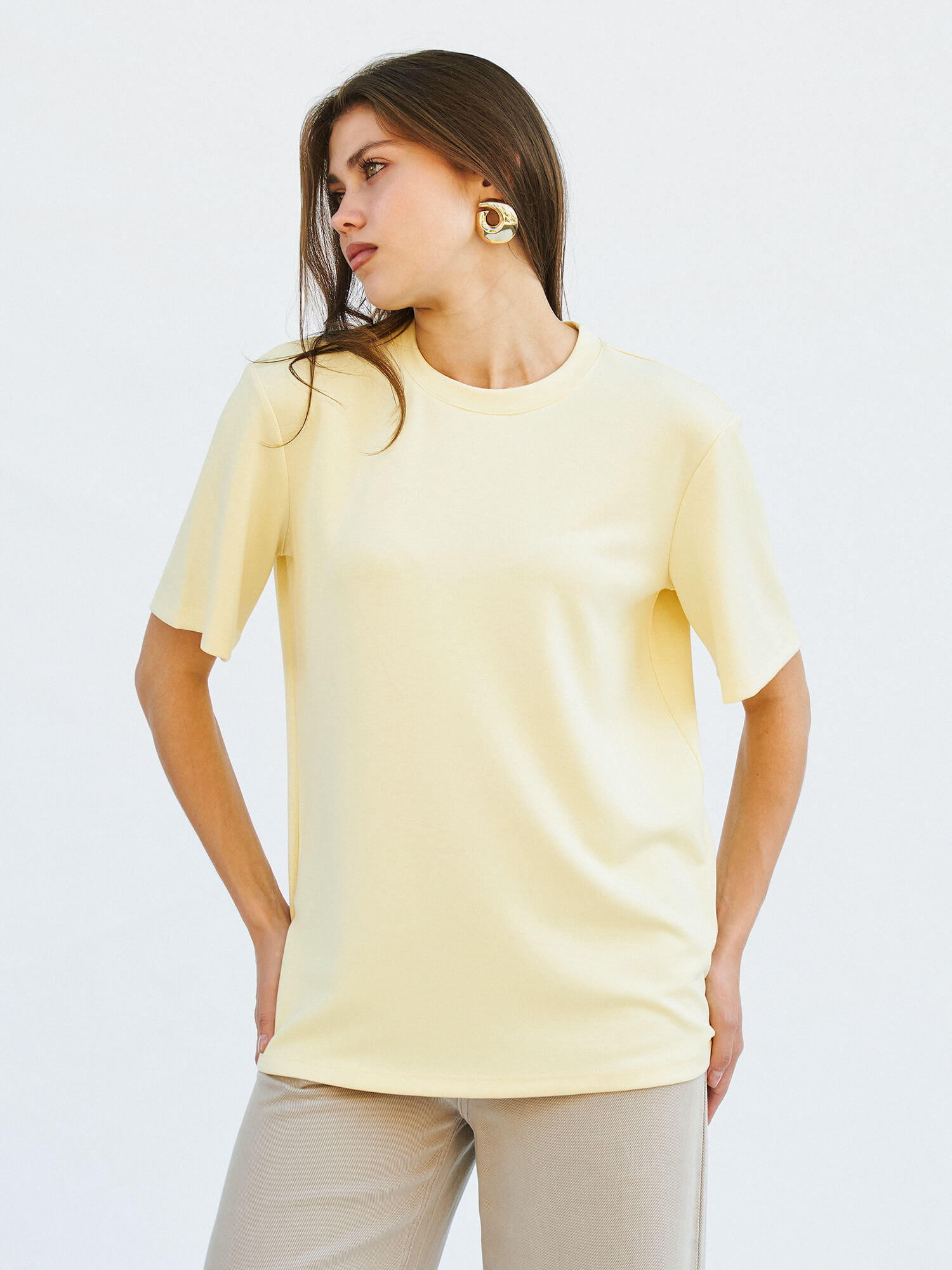 050642 BİSİKLET YAKALI OVERSİZE TSHIRT