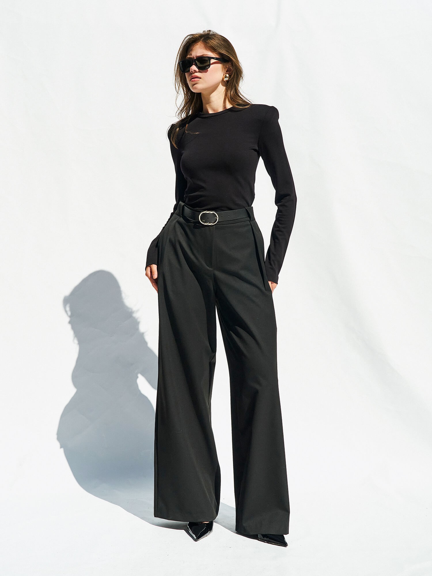071768 Bisiklet Yaka Vatkalı Bodysuit - Siyah