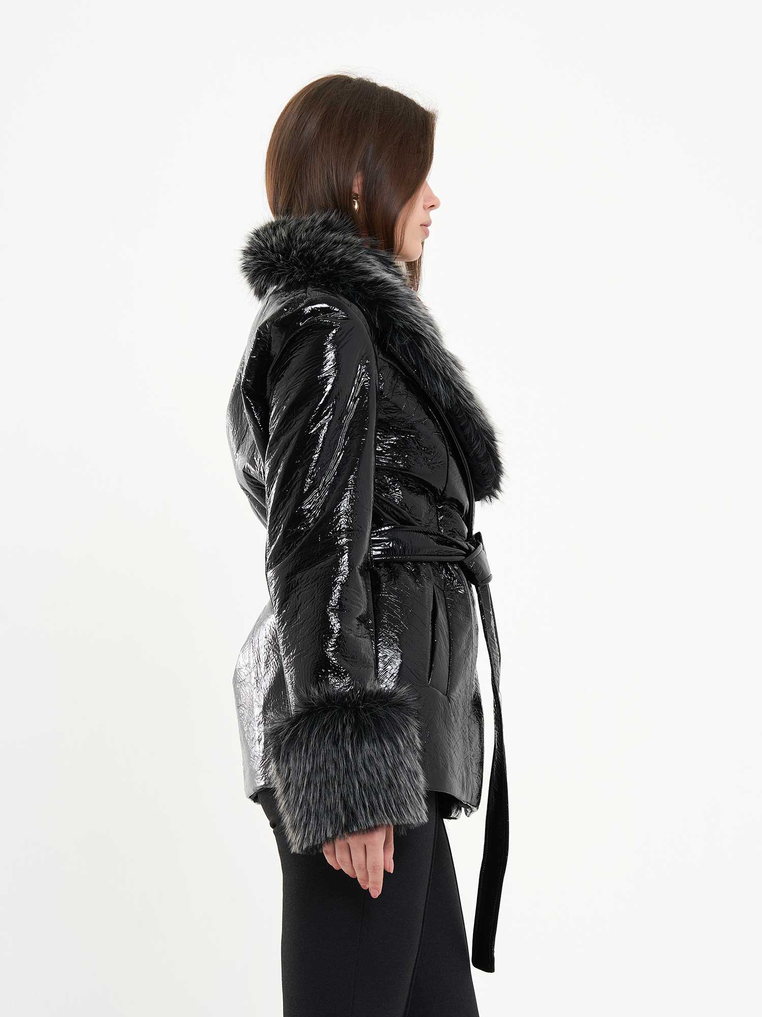 160840 Yakası Kürklü Deri Mont