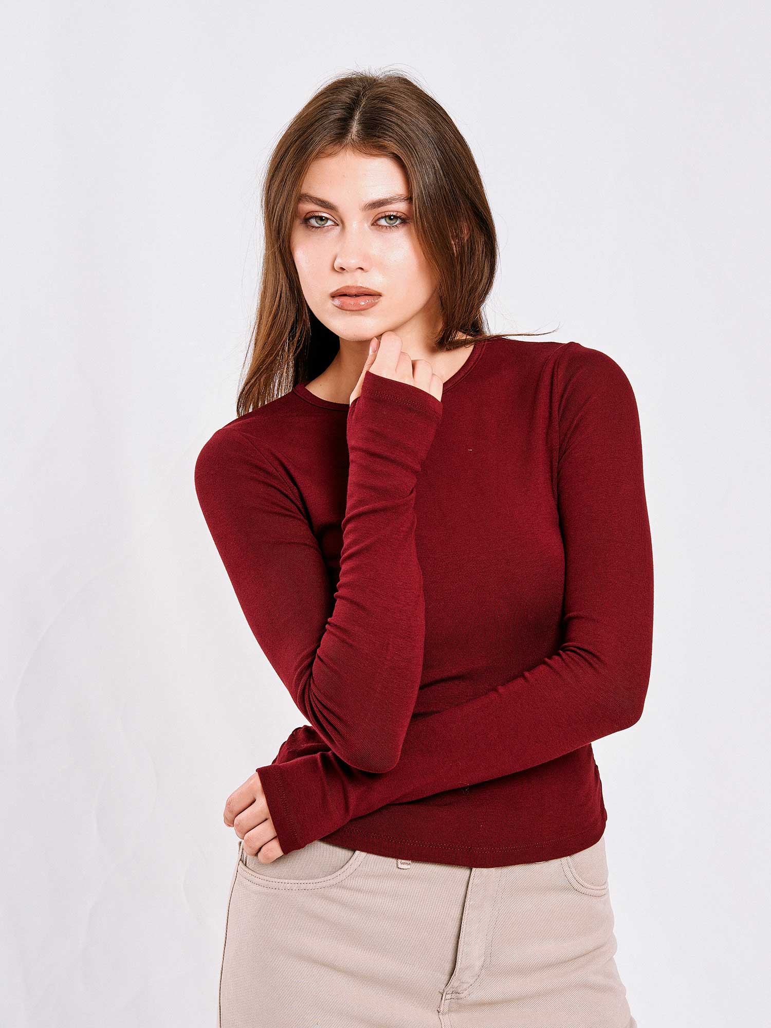 071782 Side Pleated Blouse