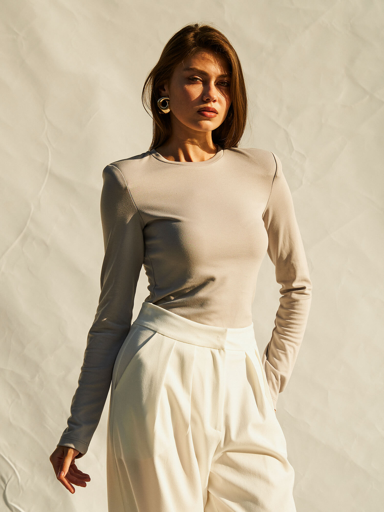 071768 Bisiklet Yaka Vatkalı Bodysuit