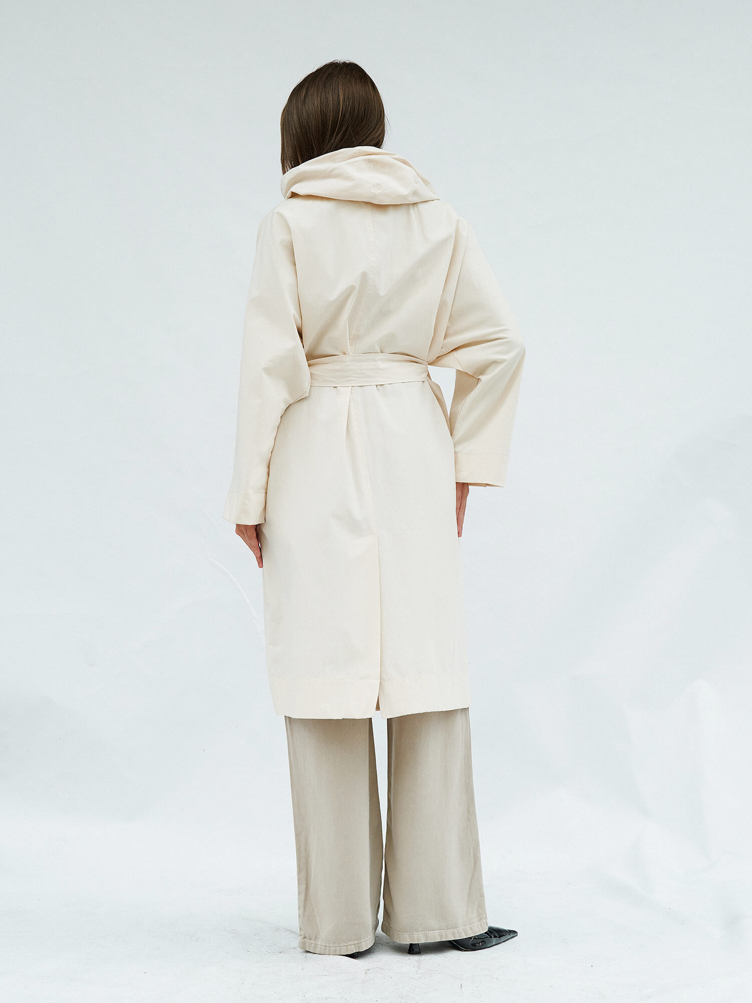 250344 Kapüşonlu Uzun Yağmurluk