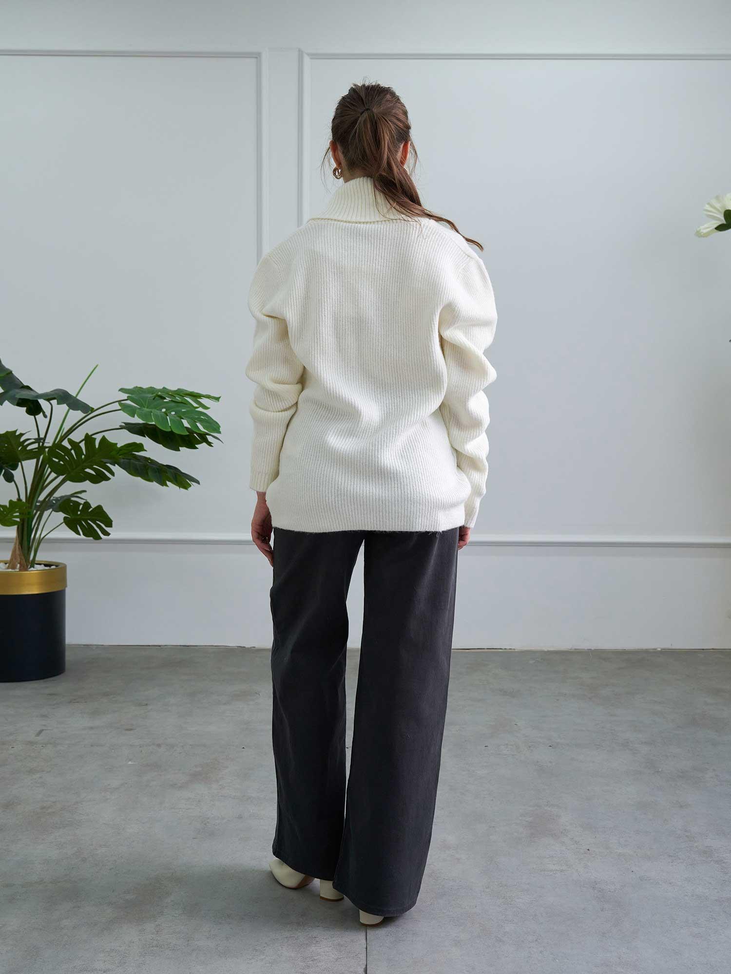 150576 Shawl-Collar Knit Cardigan with Buckle Belt - LEFON