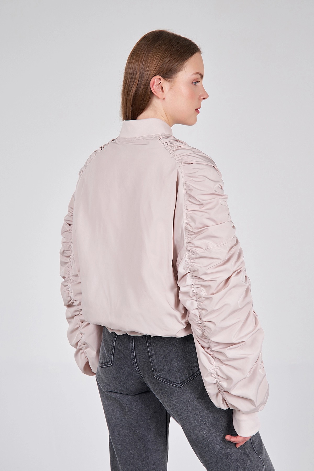 160684 Bomber Jacket with Drawstring Sleeves