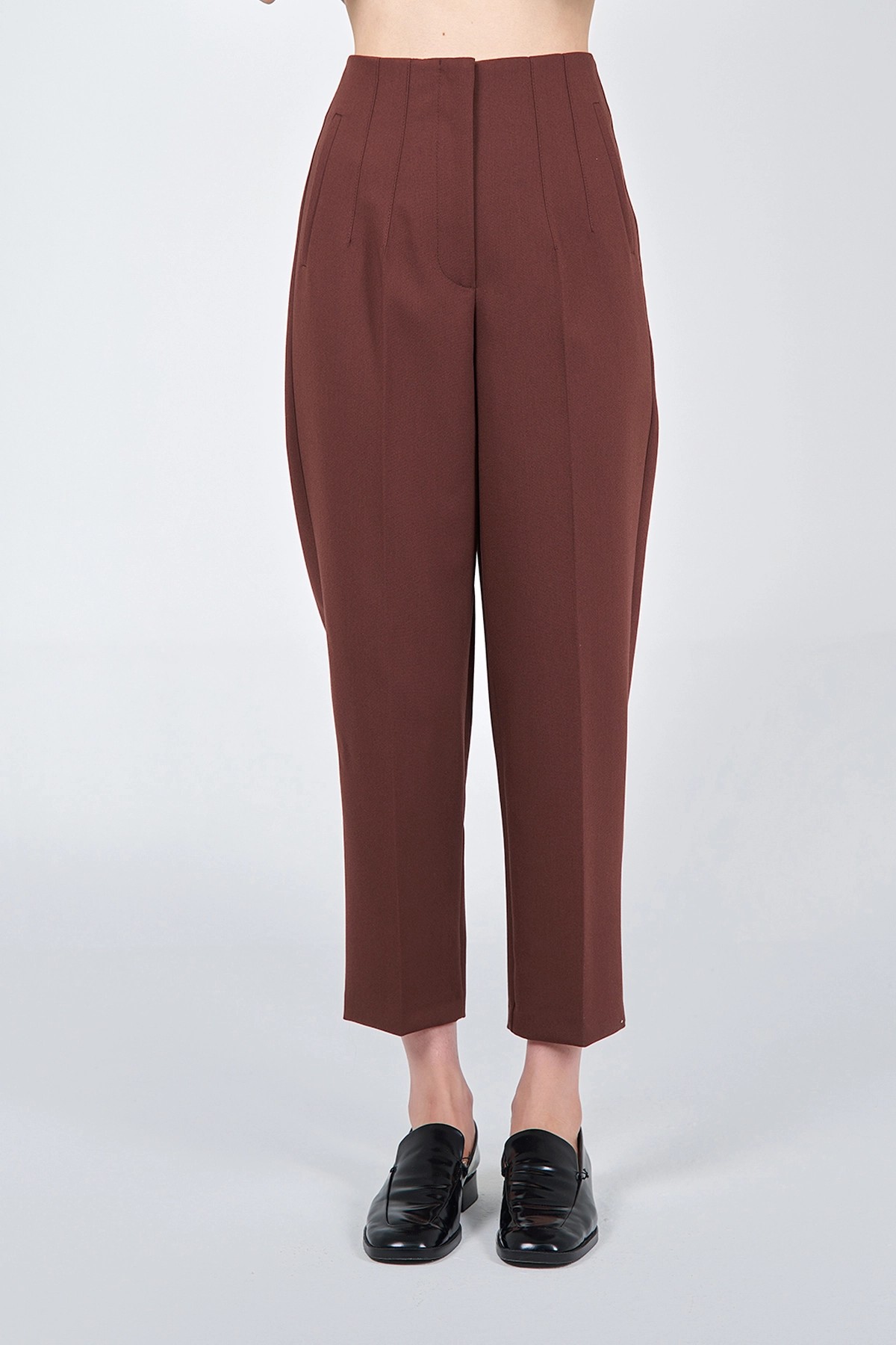 031041 High Waist Ribbed Carrot Trousers