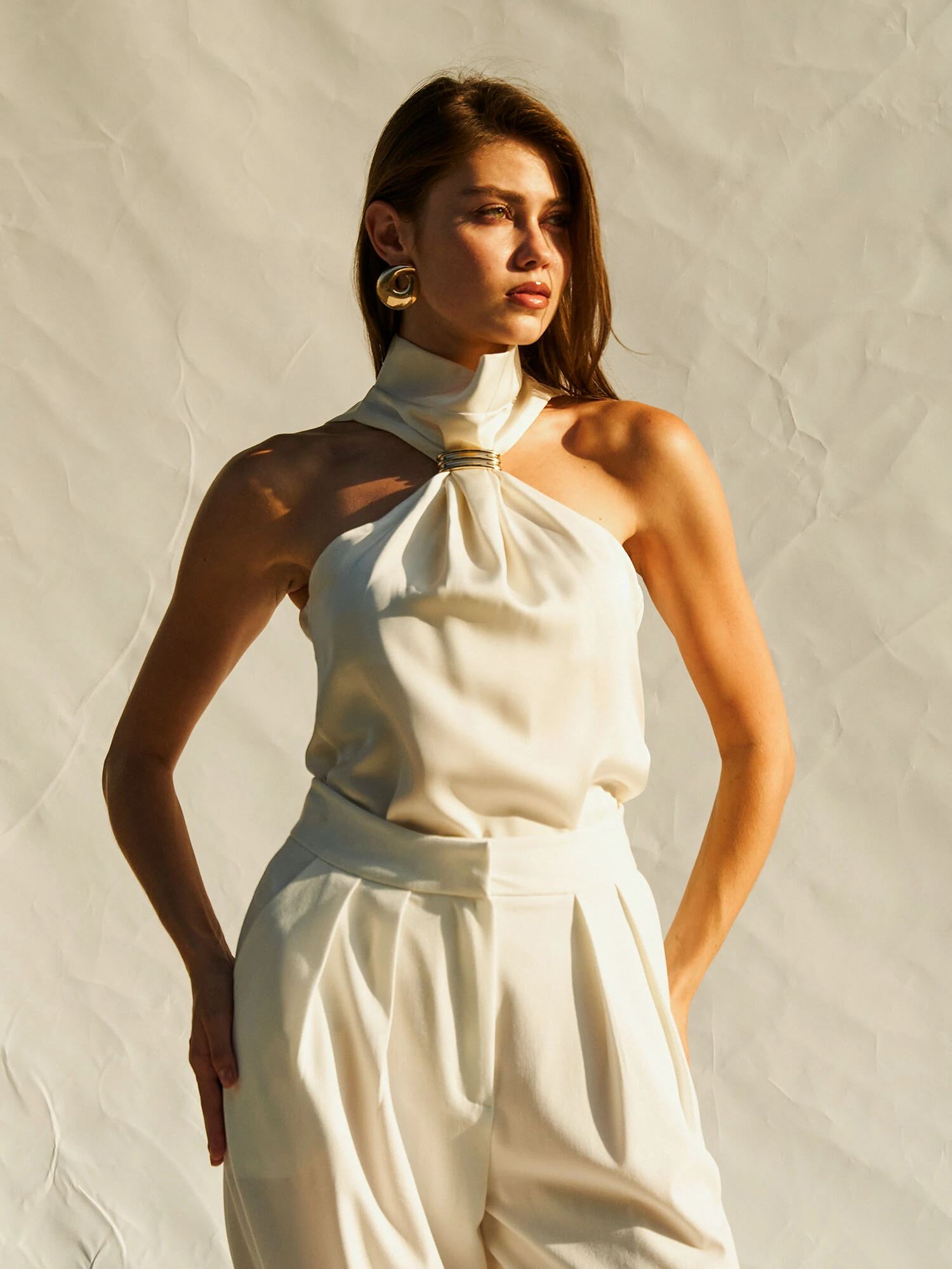 071773 Tokalı Saten Bluz