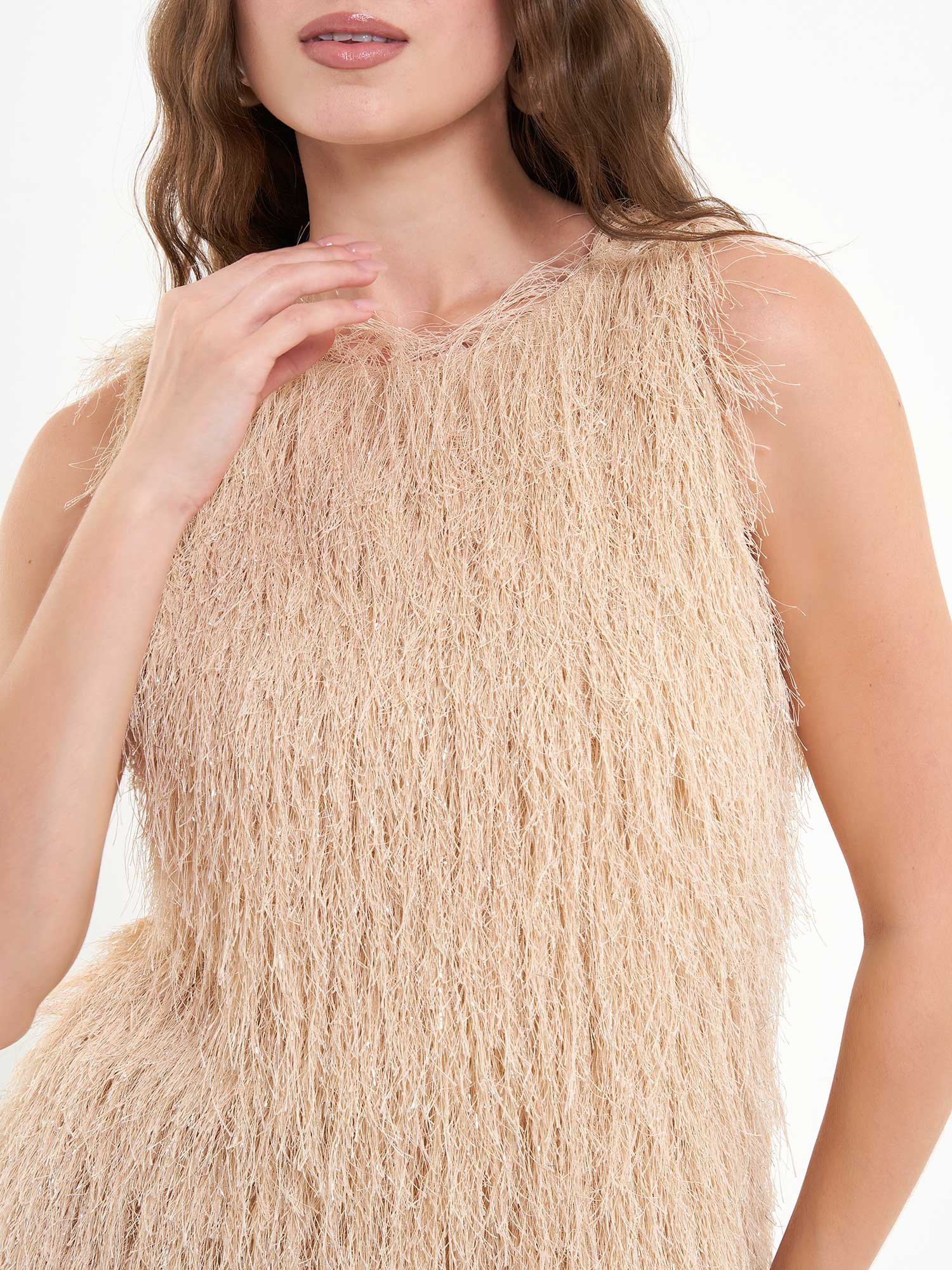 111634 Saçaklı Mini Elbise